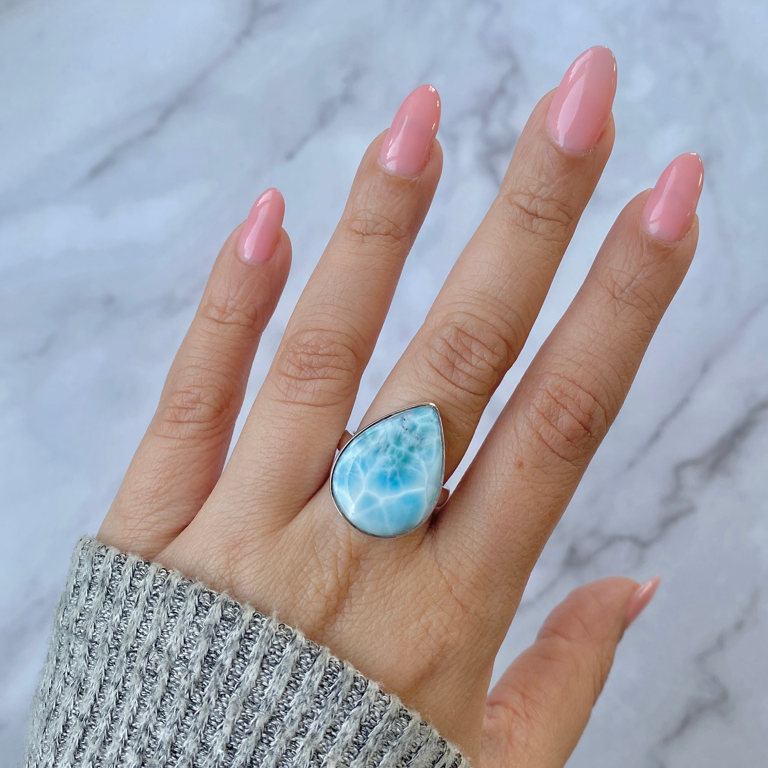 Larimar Adjustable Ring-(LAR-R-76.)