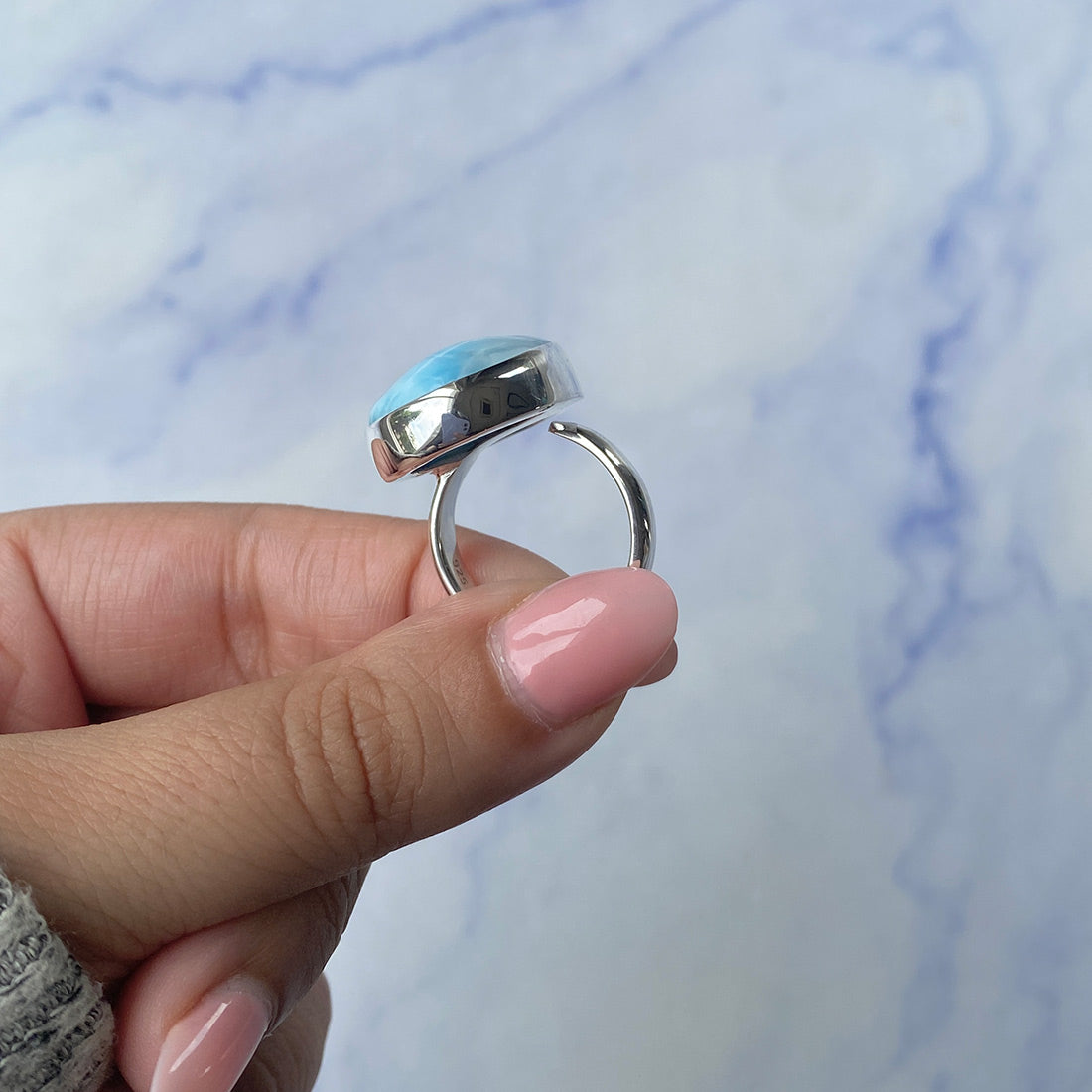 Larimar Adjustable Ring-(LAR-R-766.)