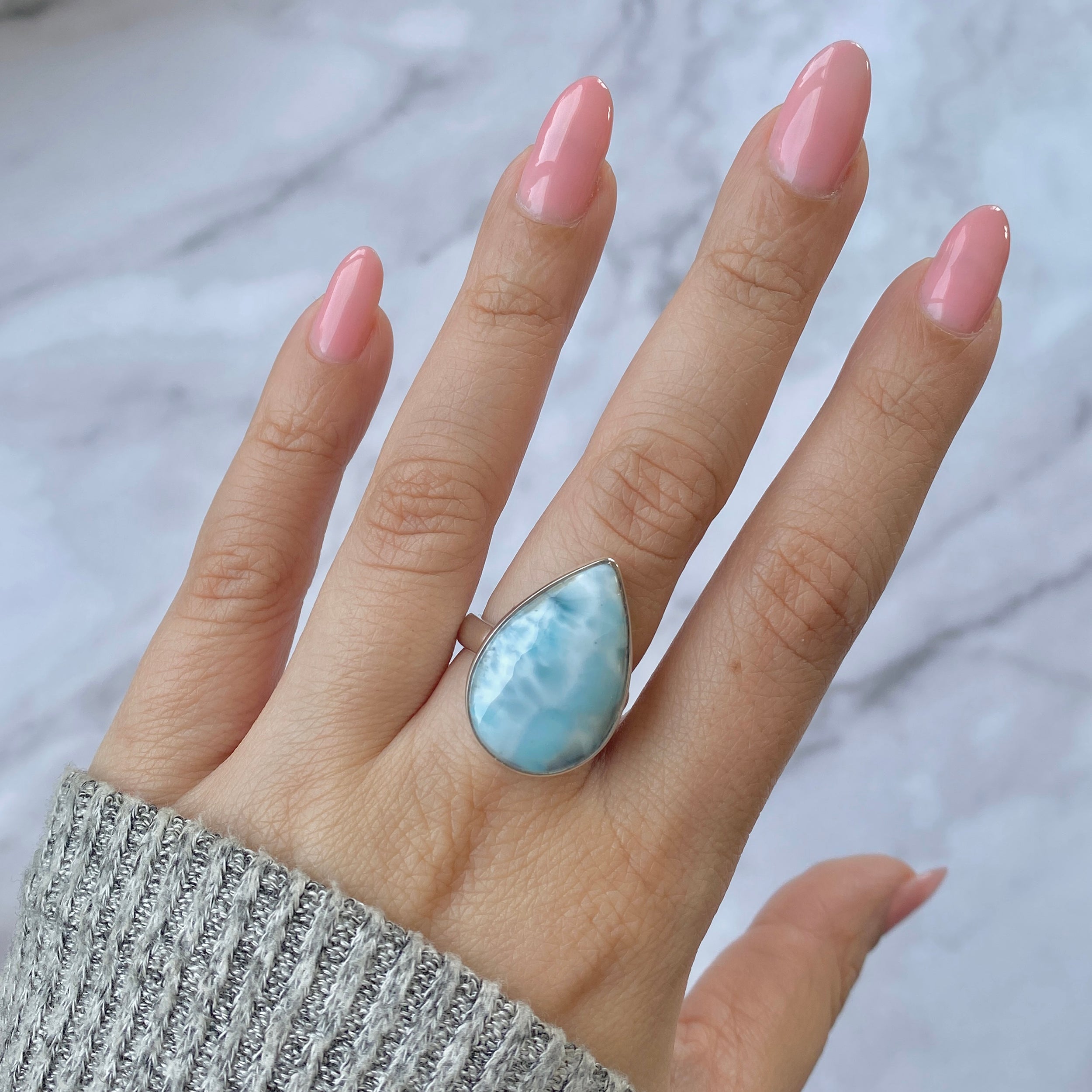 Larimar Adjustable Ring-(LAR-R-77.)
