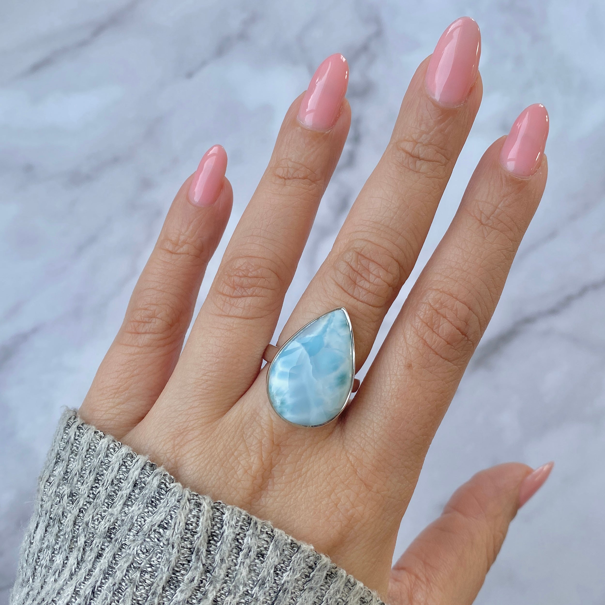 Larimar Adjustable Ring-(LAR-R-78.)