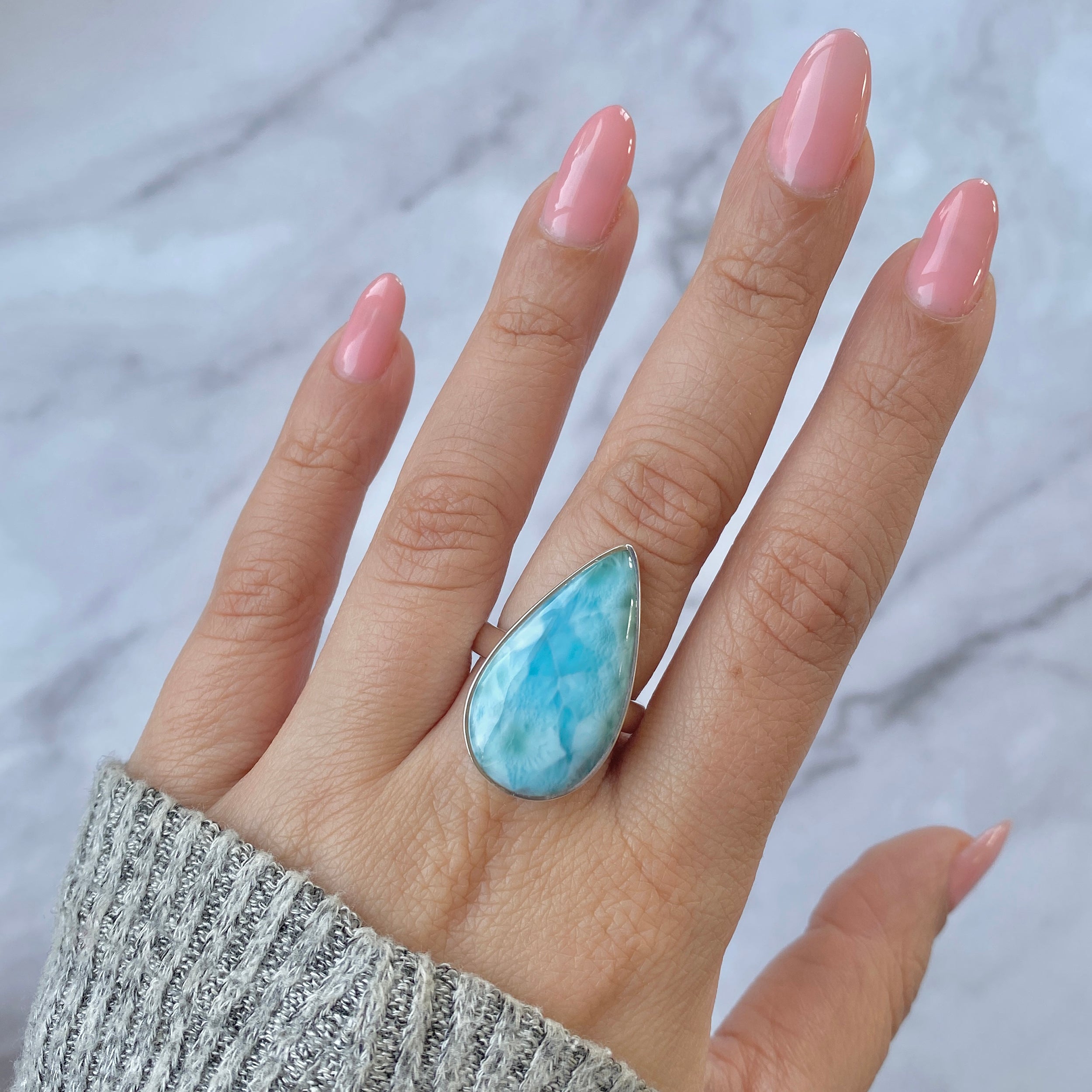 Larimar Adjustable Ring-(LAR-R-79.)