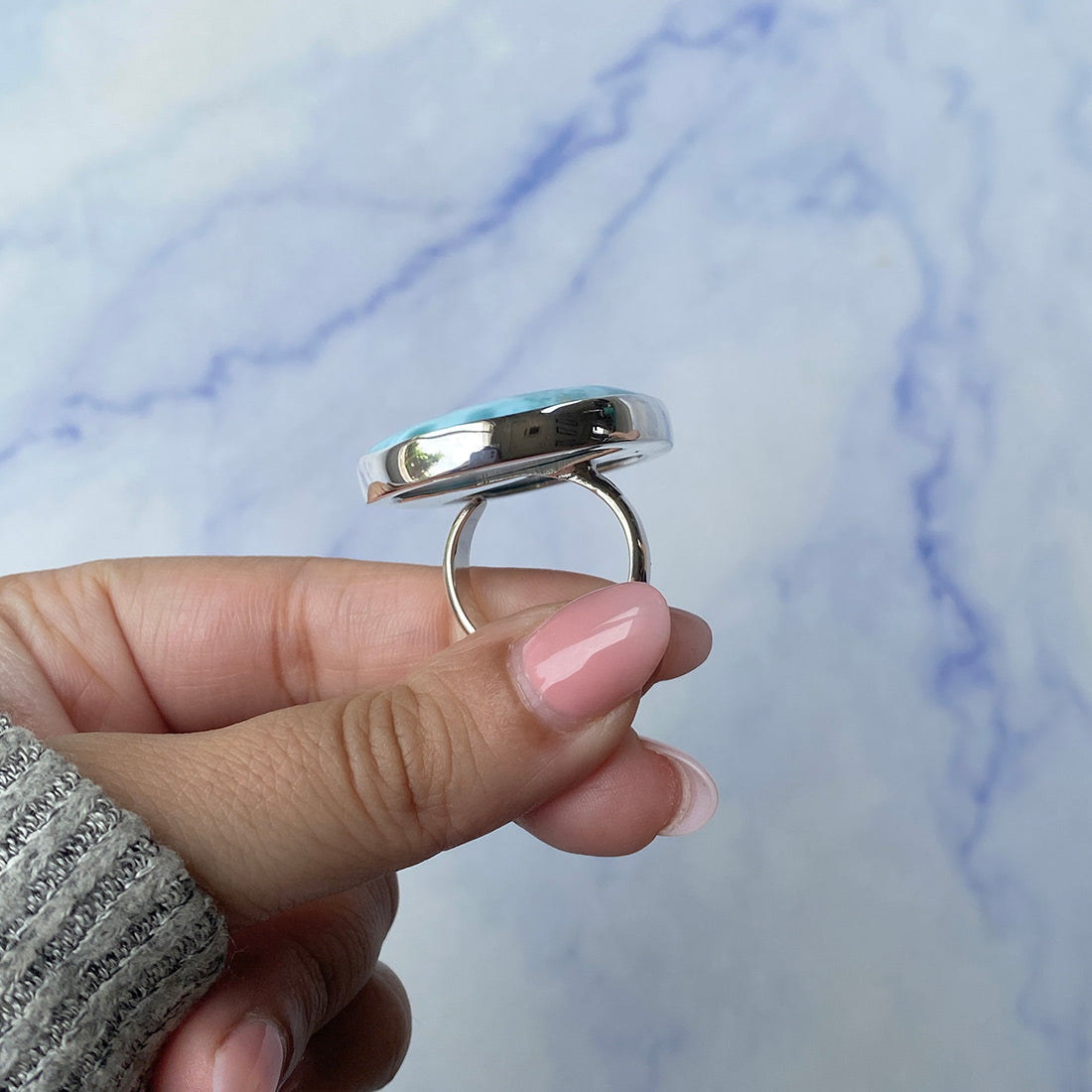 Larimar Adjustable Ring-(LAR-R-885.)