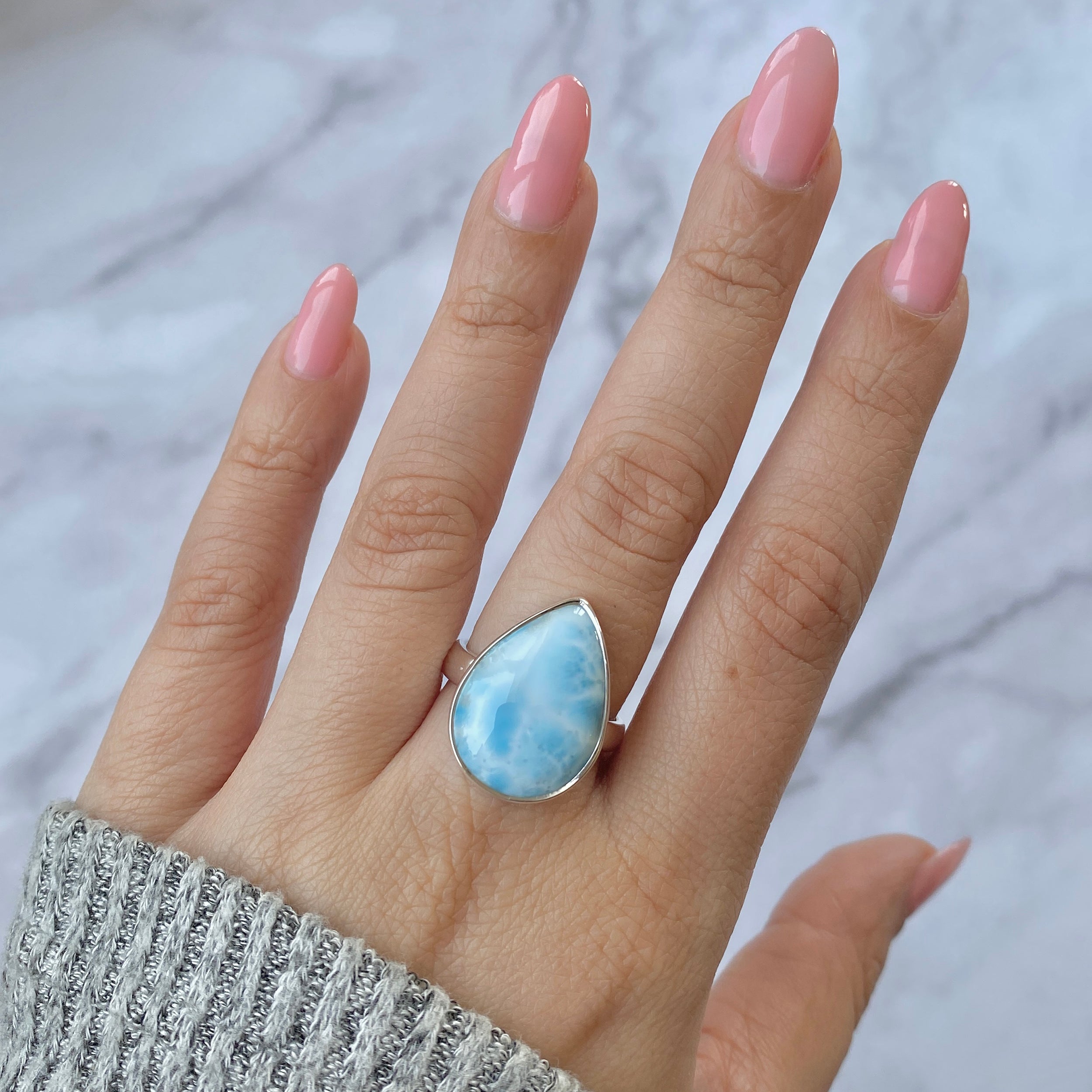 Larimar Adjustable Ring-(LAR-R-9.)