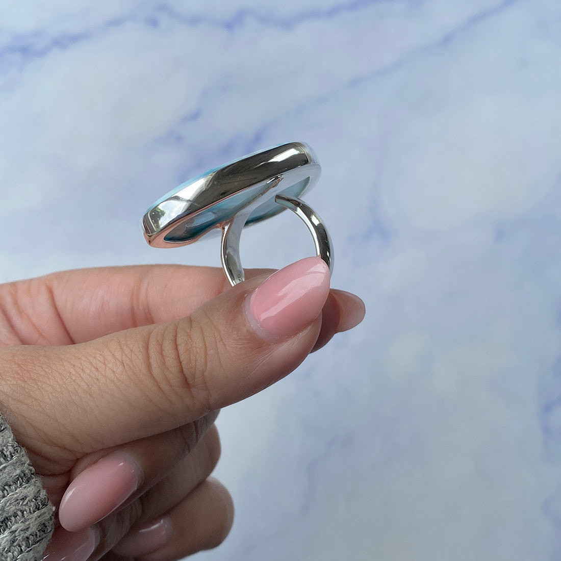 Larimar Adjustable Ring-(LAR-R-936.)