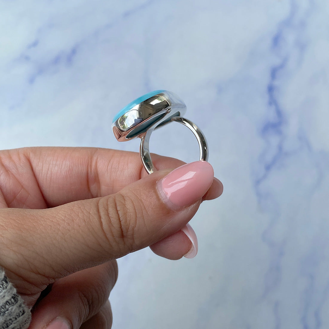 Larimar Adjustable Ring-(LAR-R-946.)