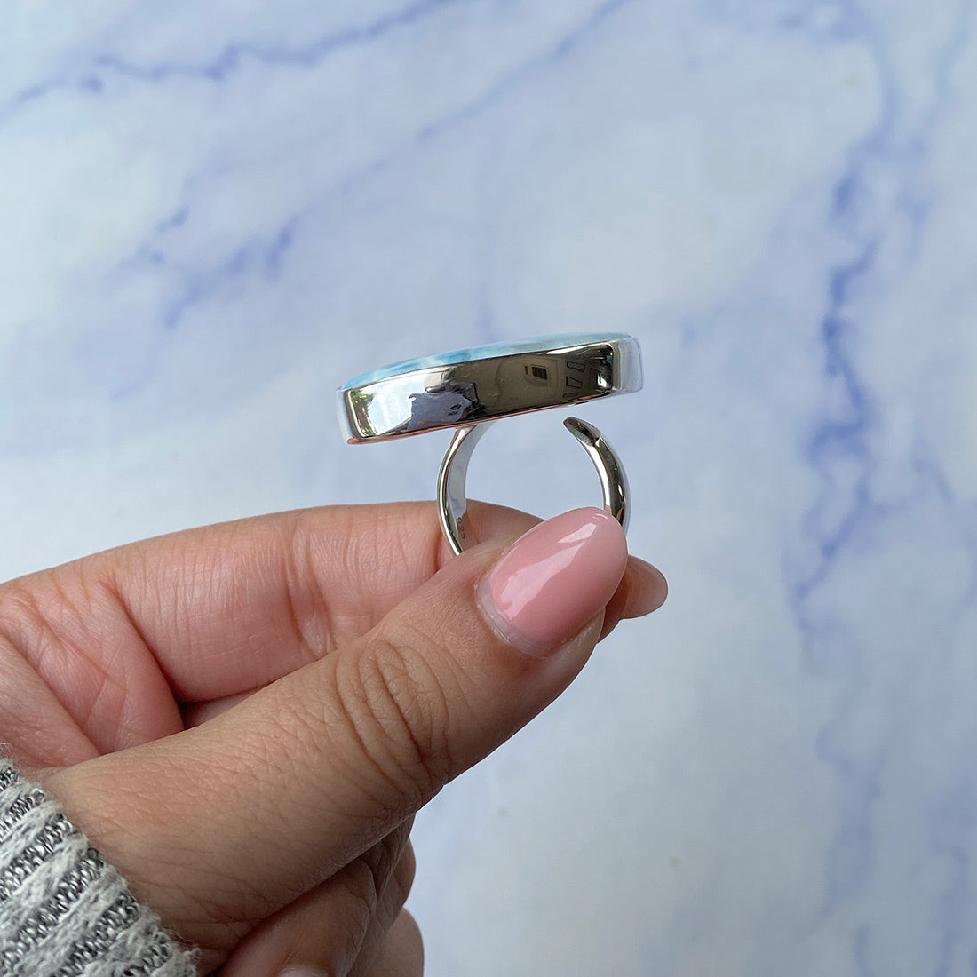 Larimar Adjustable Ring-(LAR-R-952.)