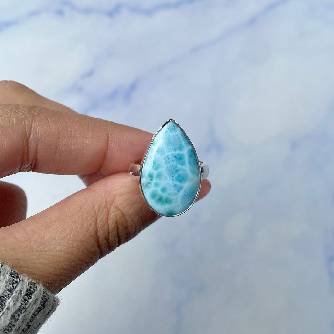 Larimar Adjustable Ring-(LAR-R-988.)