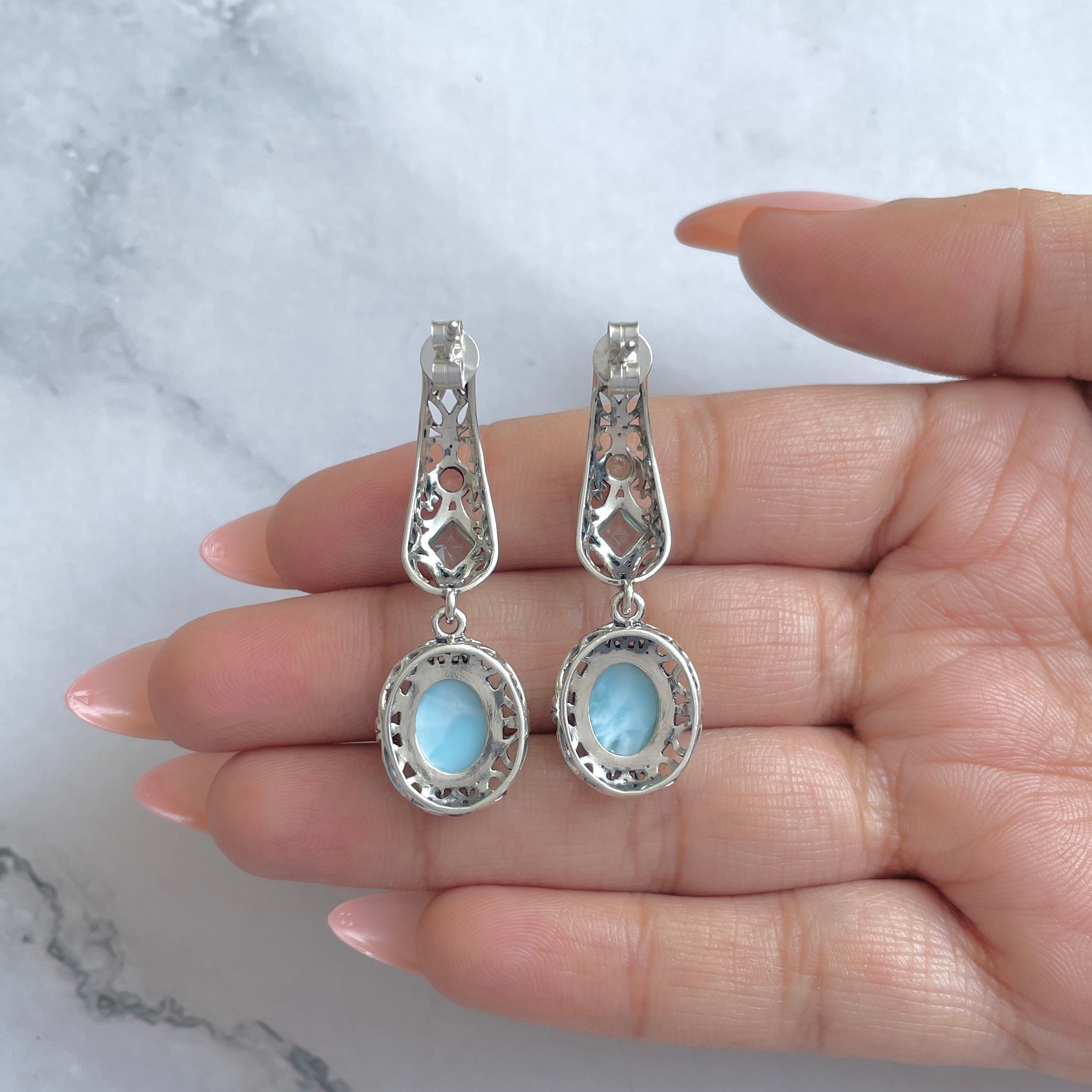 Larimar Earring-(LAR-RDE-109.)