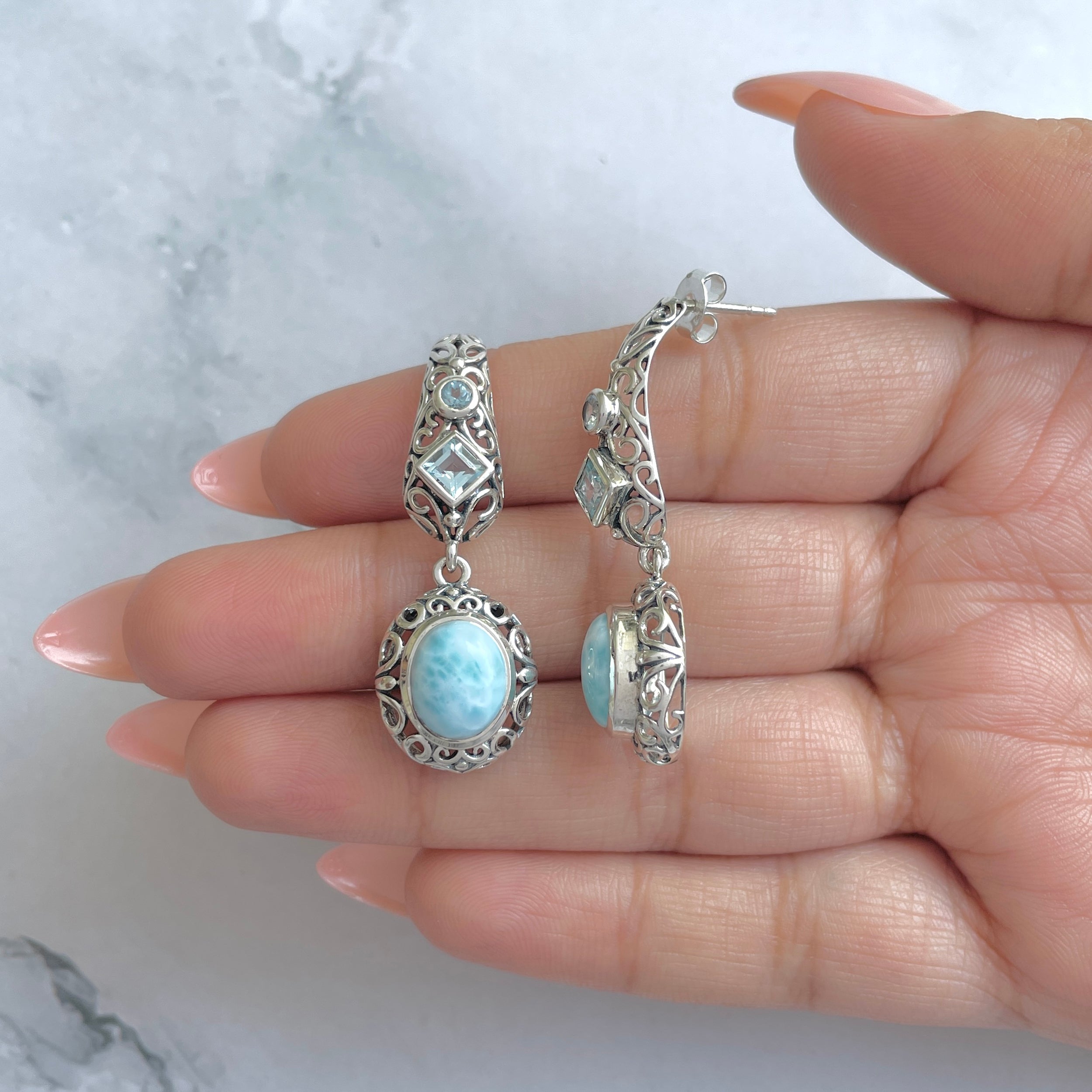 Larimar Earring-(LAR-RDE-109.)