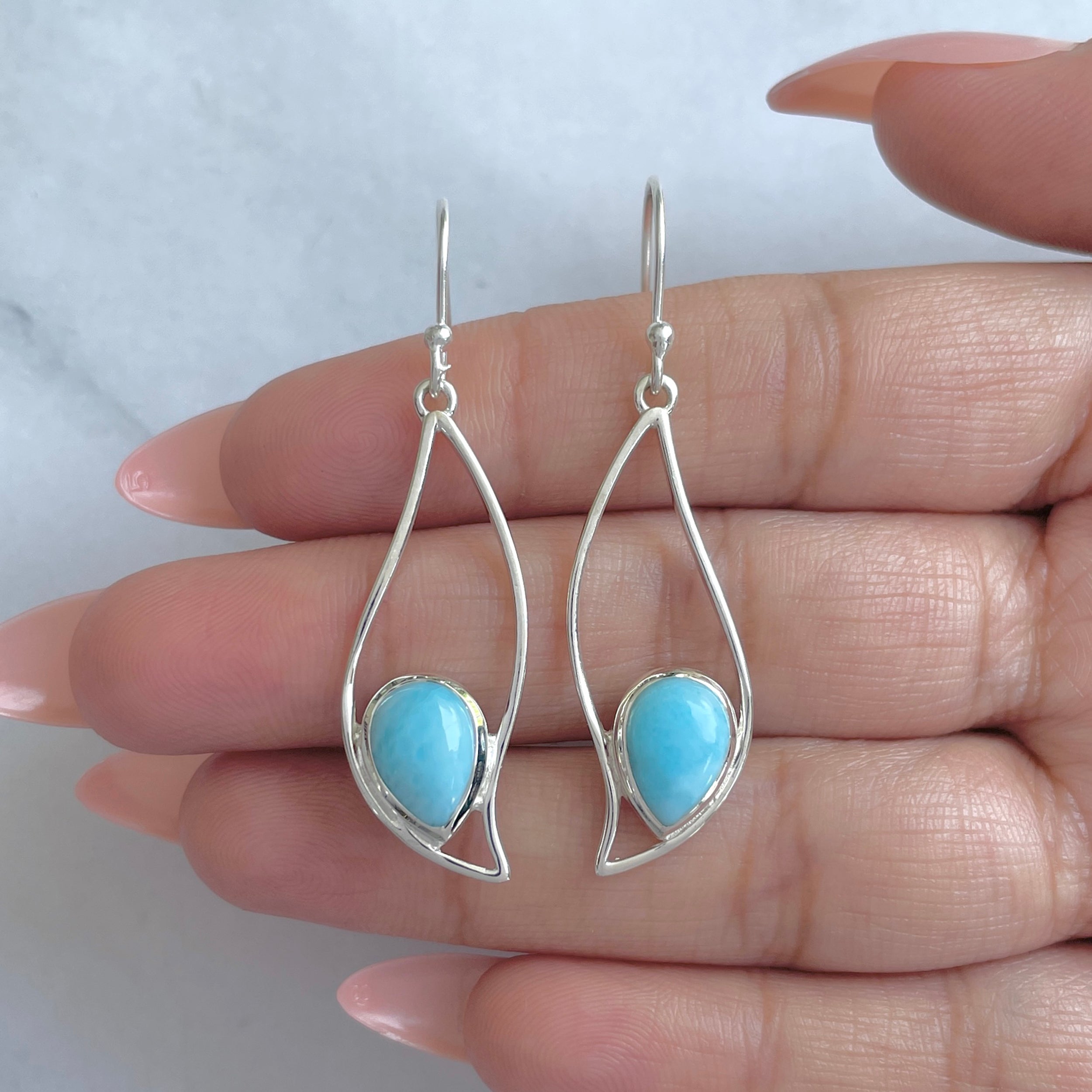 Larimar Earring-(LAR-RDE-113.)