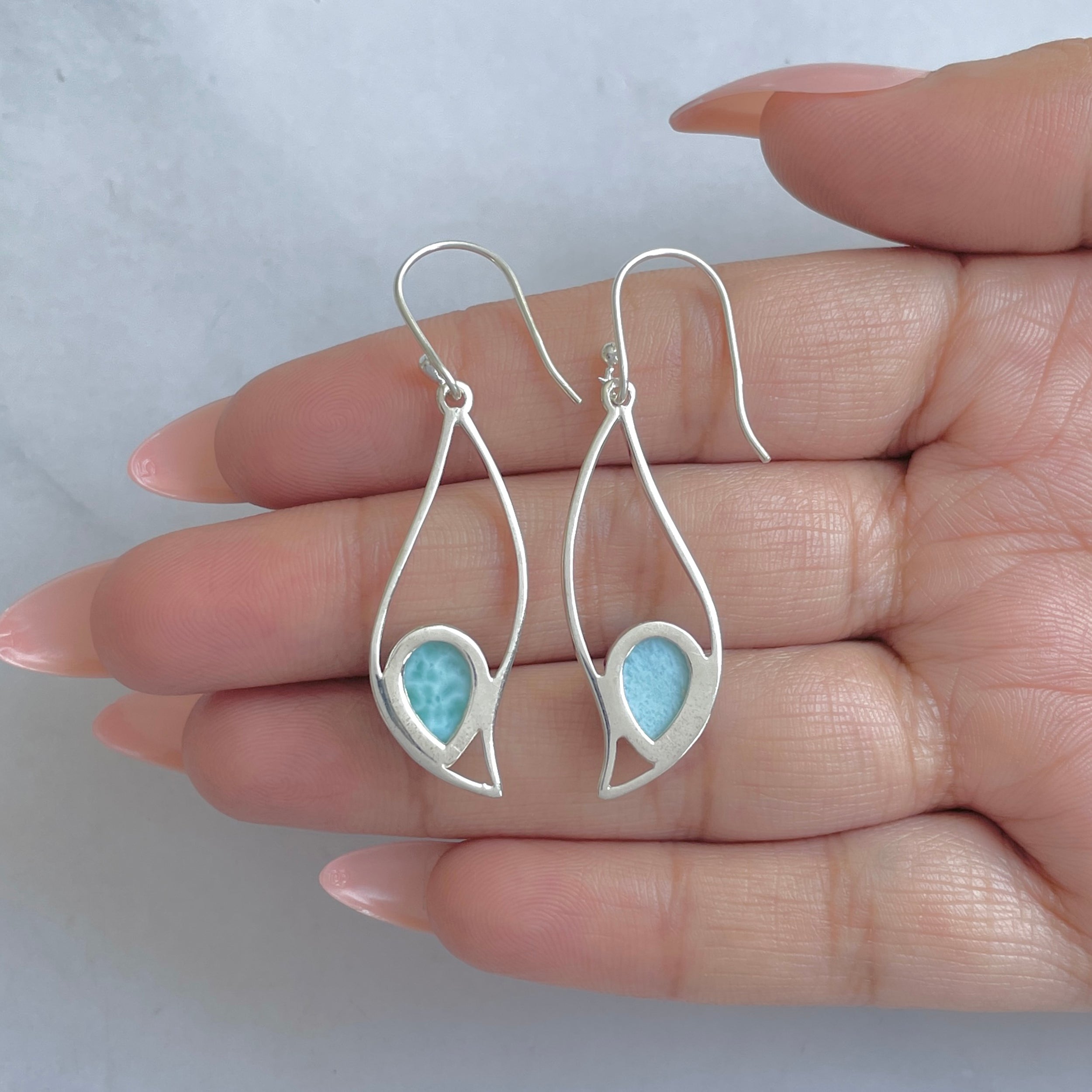 Larimar Earring-(LAR-RDE-113.)