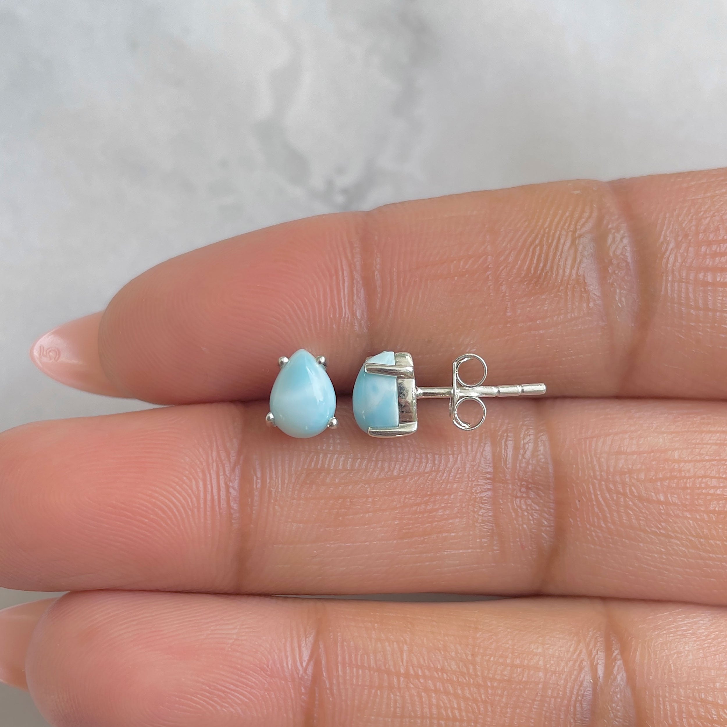 Larimar Earring-(LAR-RDE-1142.)