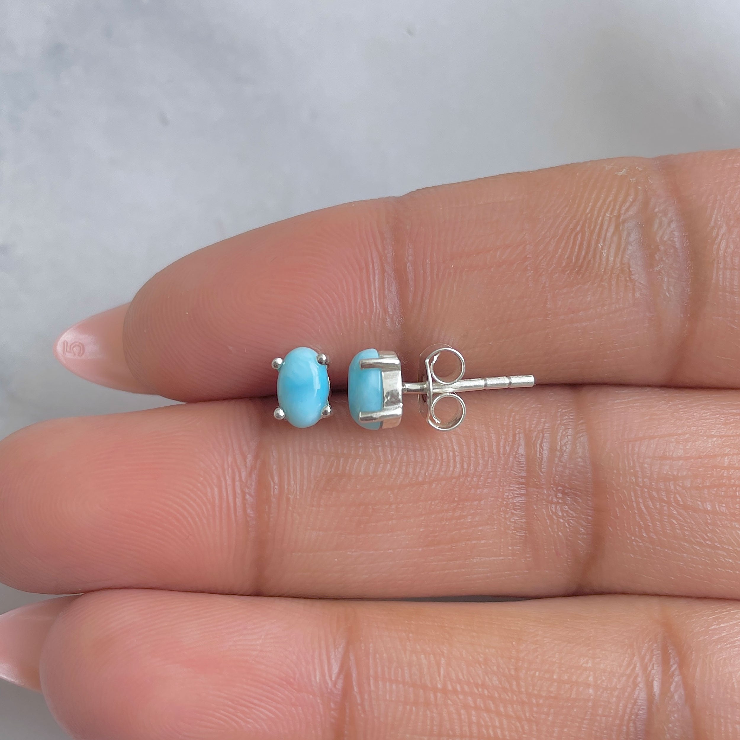 Larimar Earring-(LAR-RDE-1143.)