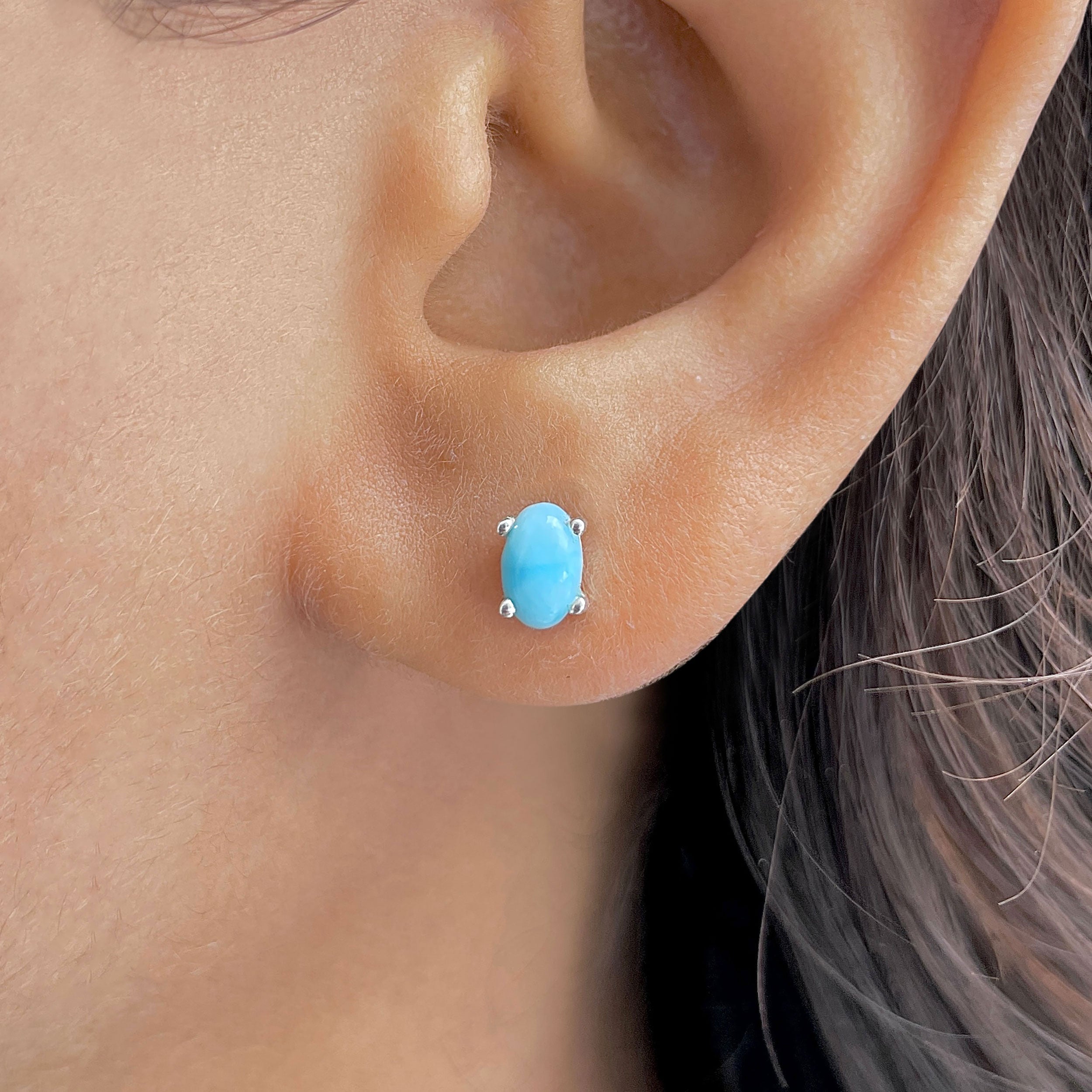 Larimar Earring-(LAR-RDE-1143.)