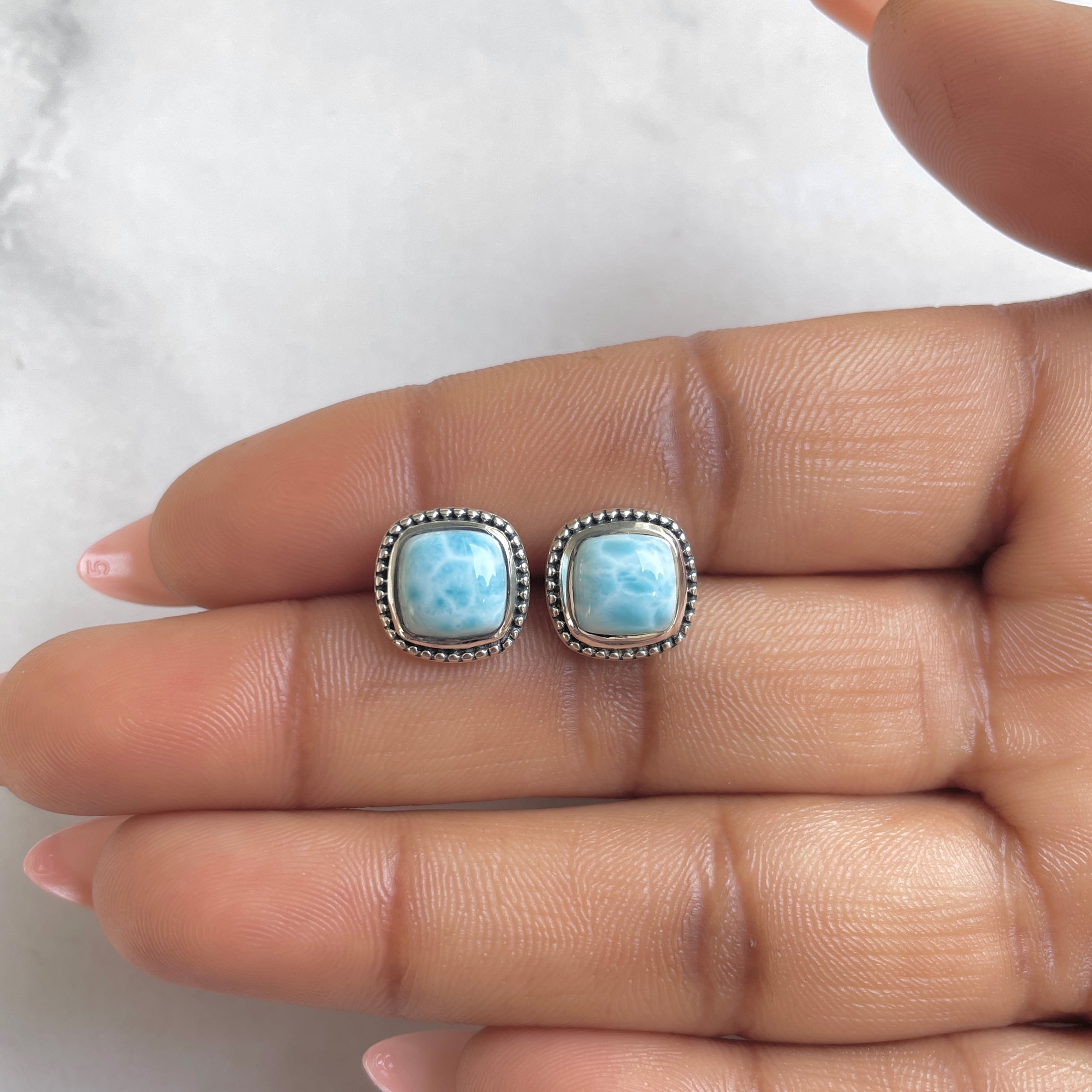 Larimar Earring-(LAR-RDE-115.)