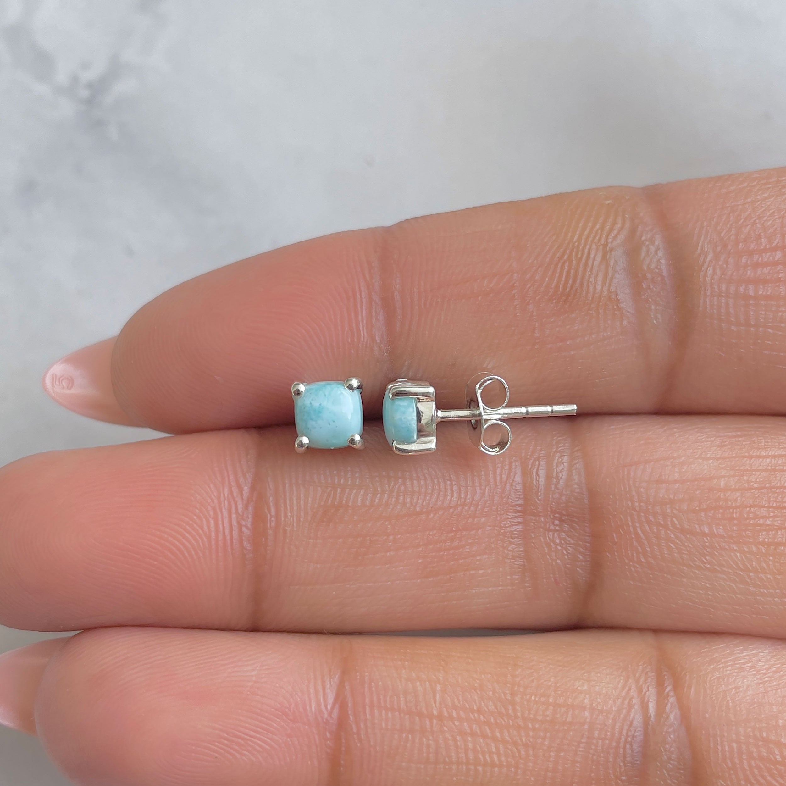 Larimar Earring-(LAR-RDE-1161.)
