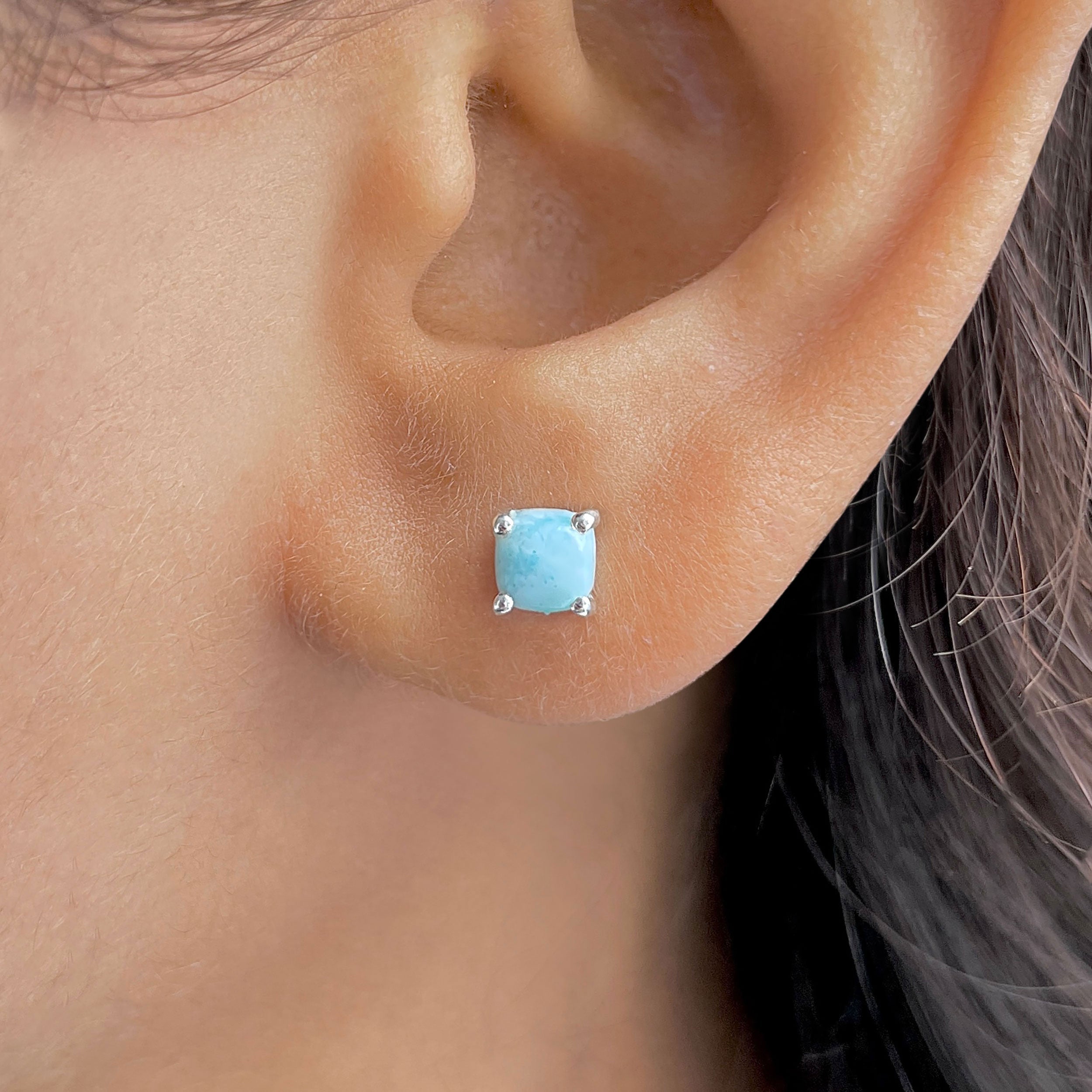Larimar Earring-(LAR-RDE-1161.)