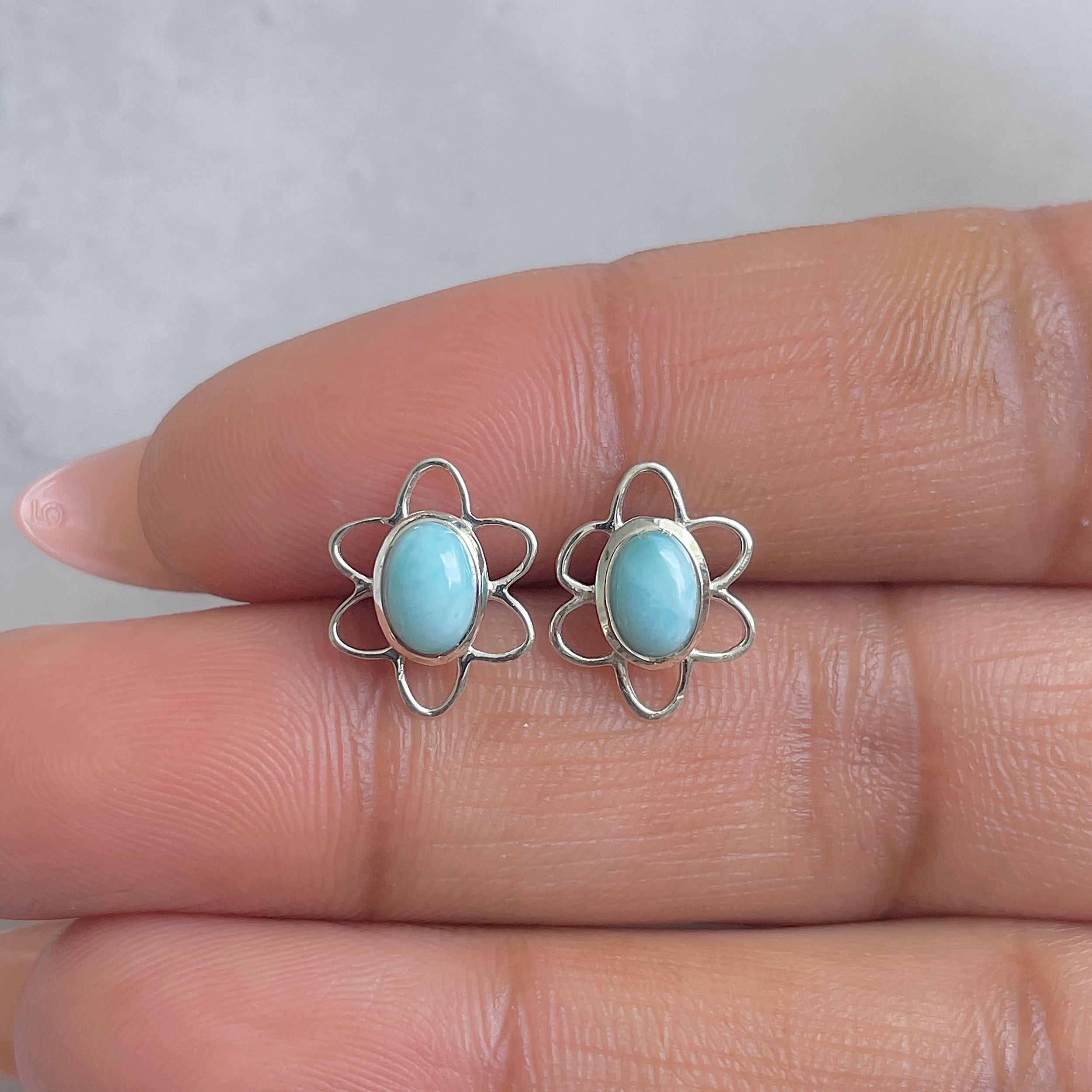 Larimar Earring-(LAR-RDE-12.)