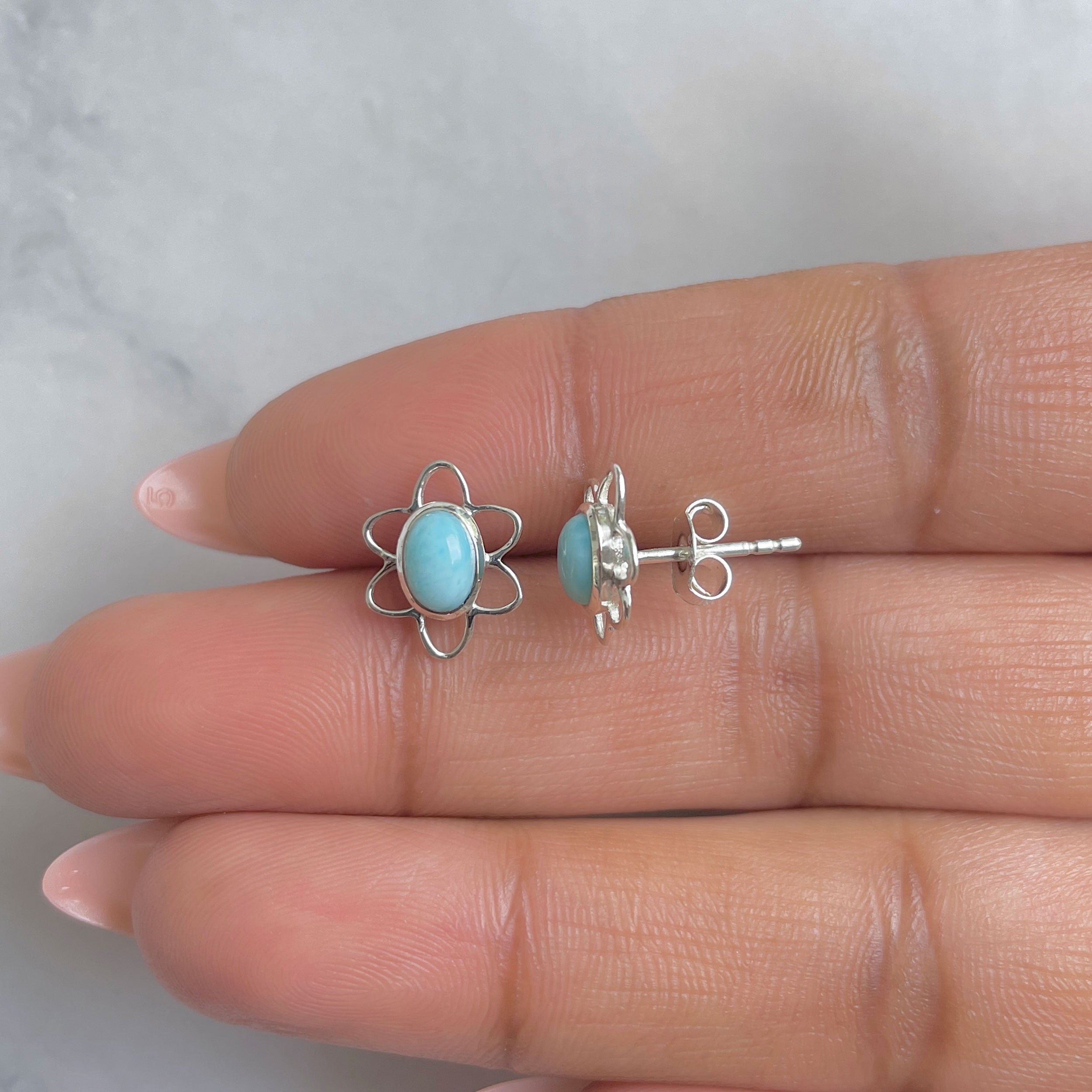 Larimar Earring-(LAR-RDE-12.)