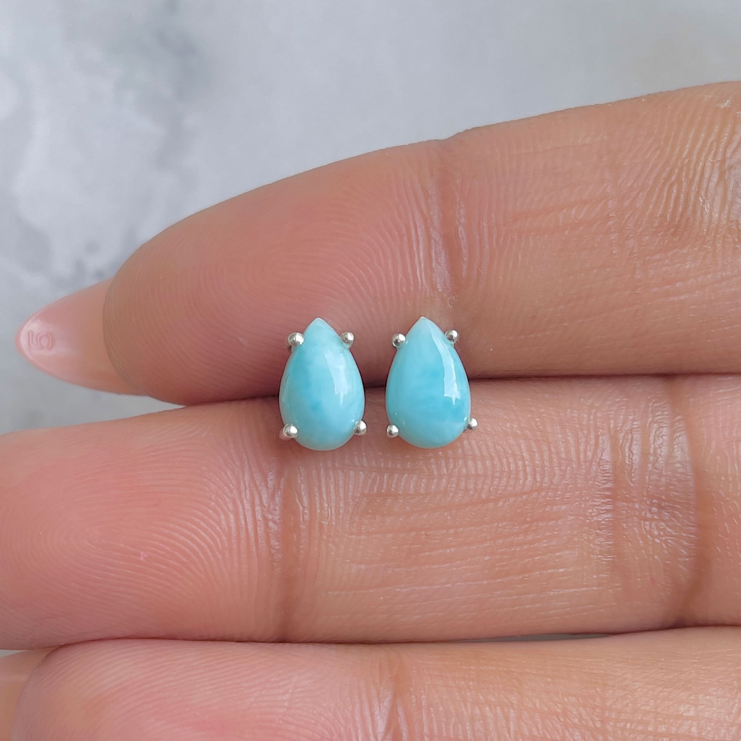 Larimar Earring-(LAR-RDE-1207.)