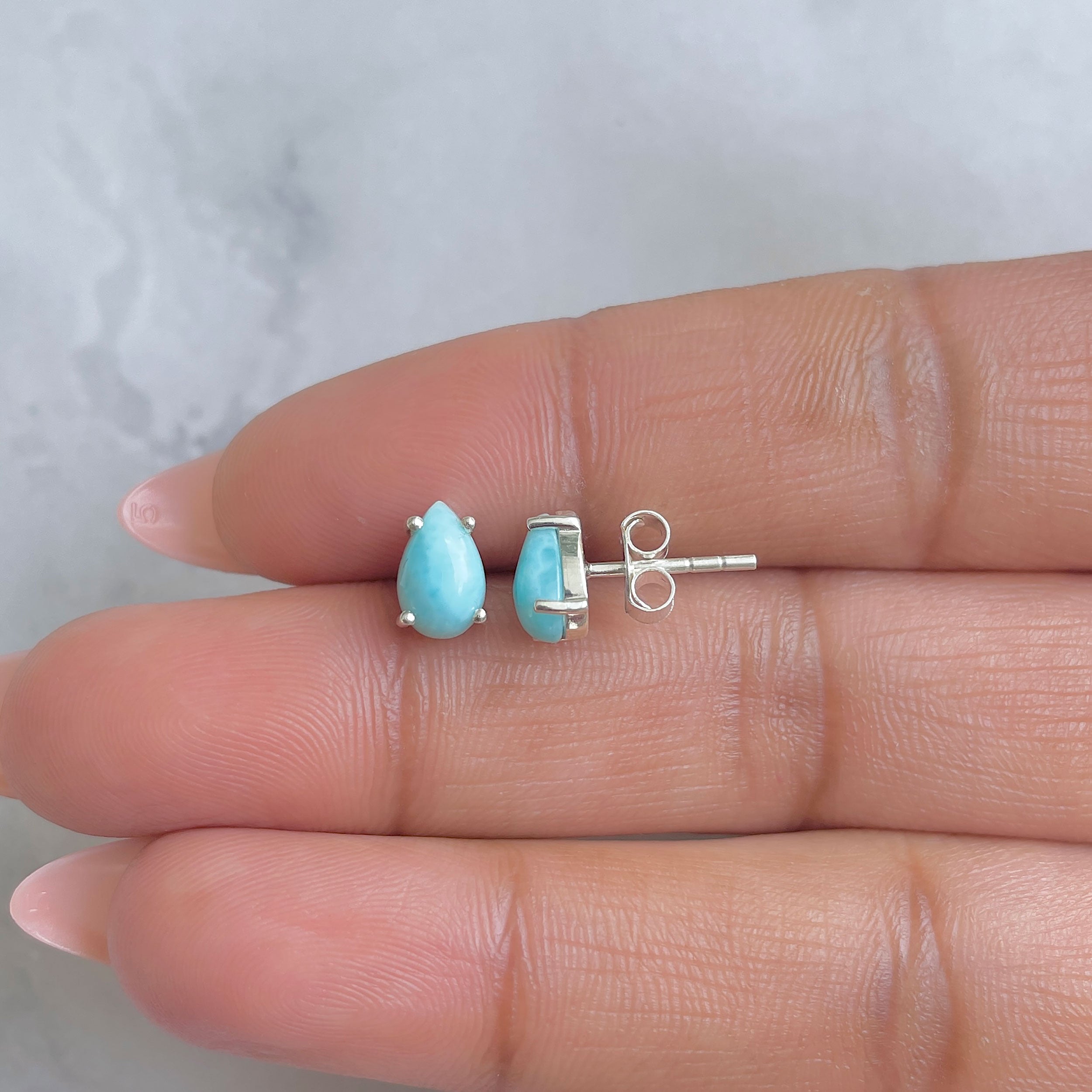 Larimar Earring-(LAR-RDE-1207.)