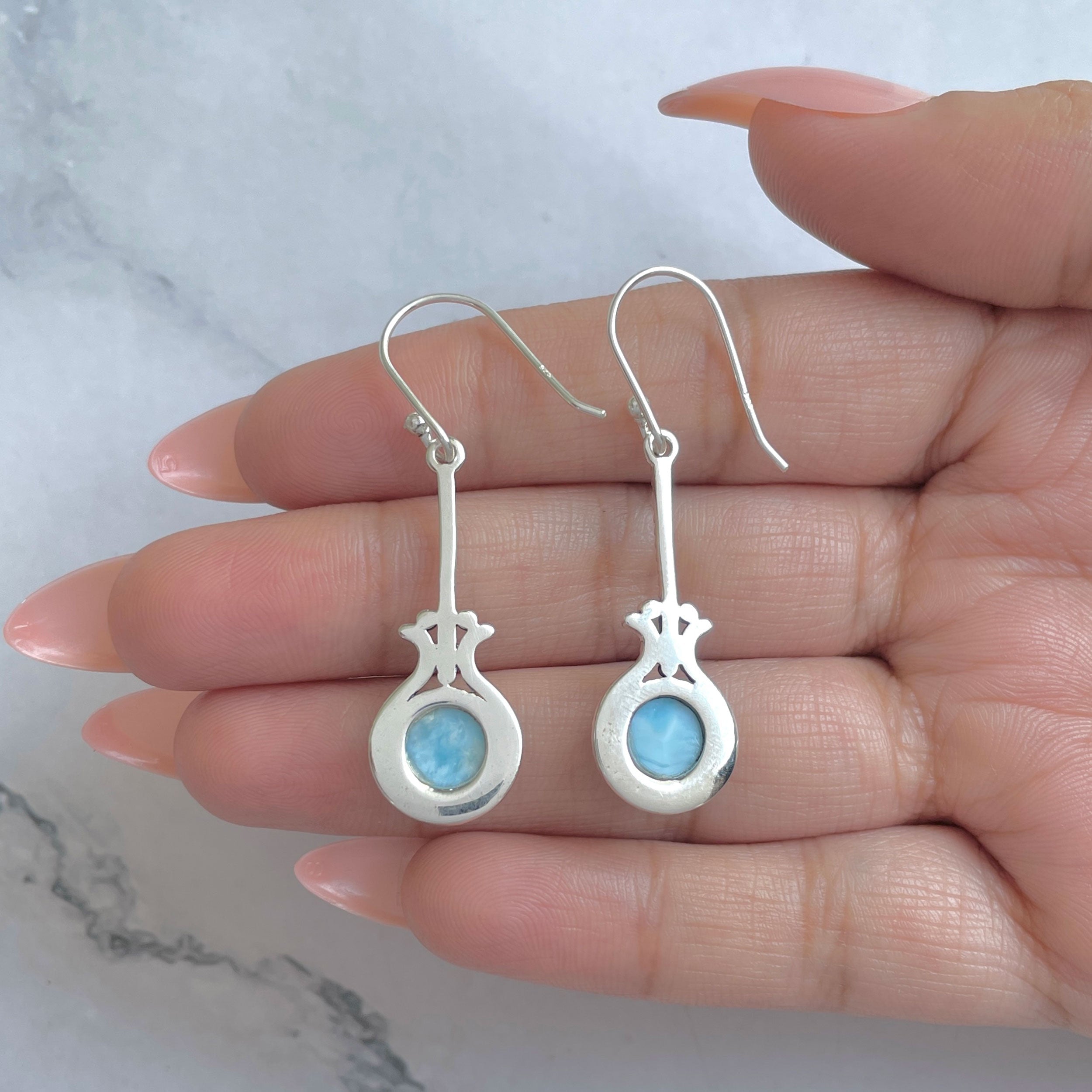 Larimar Earring-(LAR-RDE-148.)