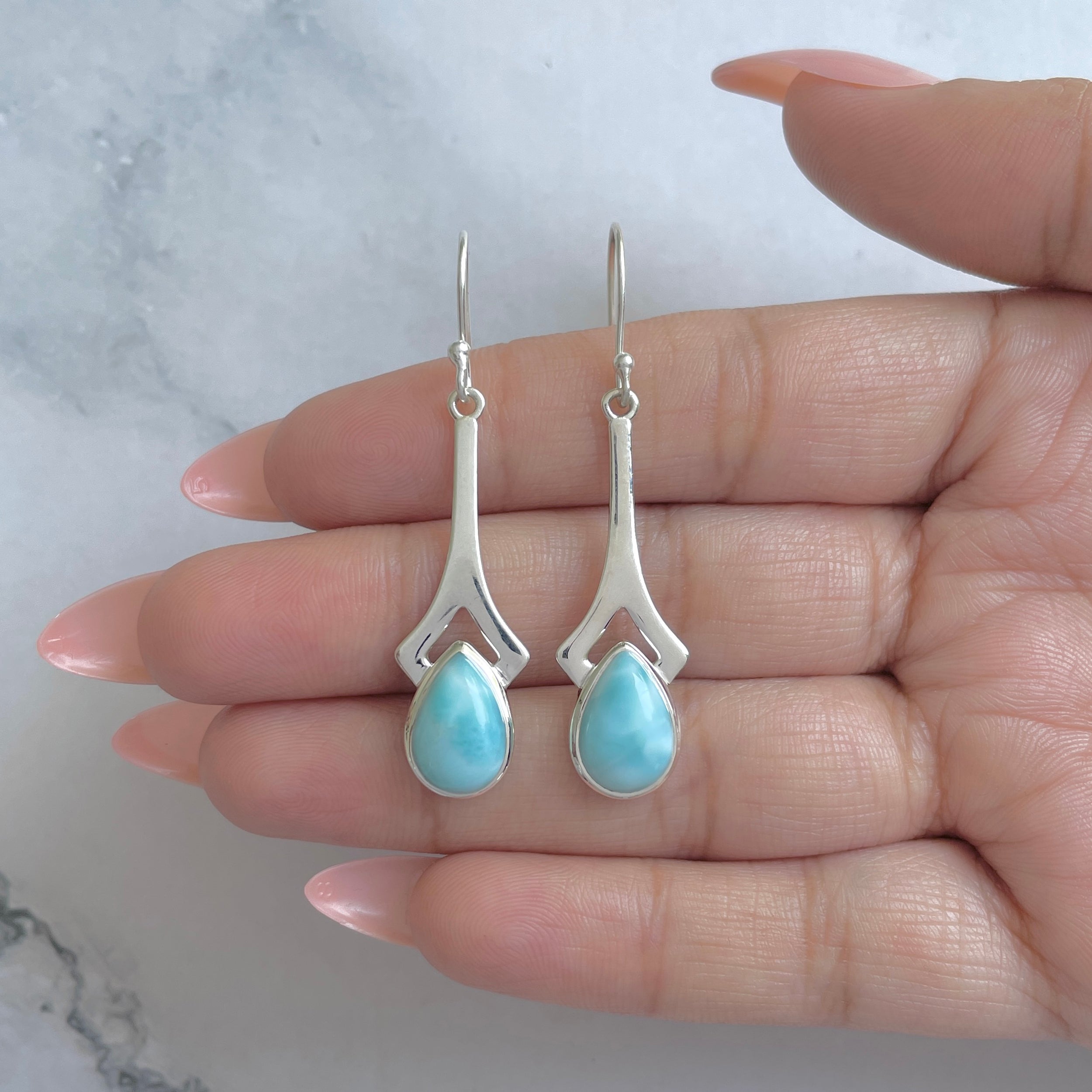 Larimar Earring-(LAR-RDE-153.)