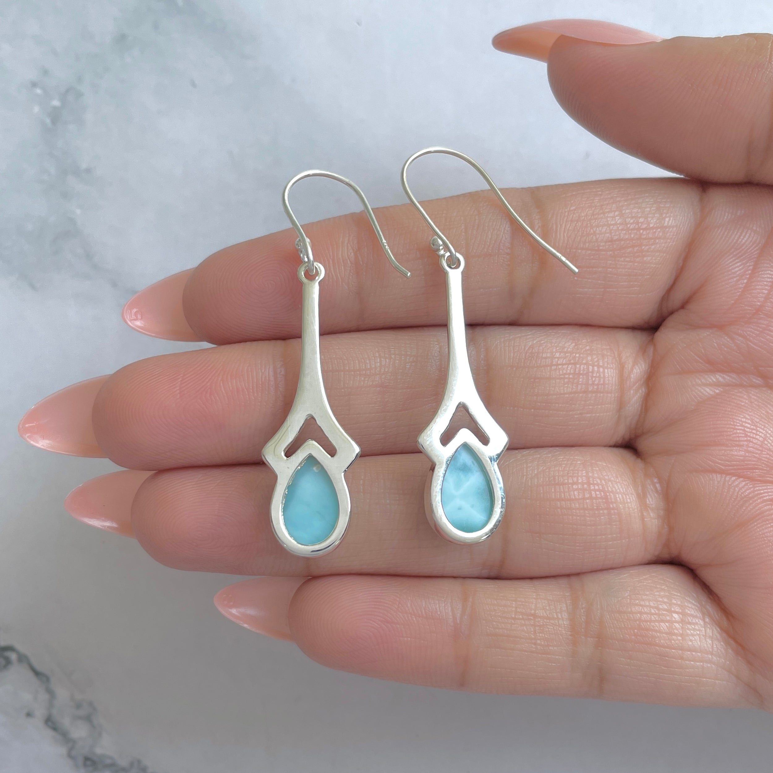 Larimar Earring-(LAR-RDE-153.)