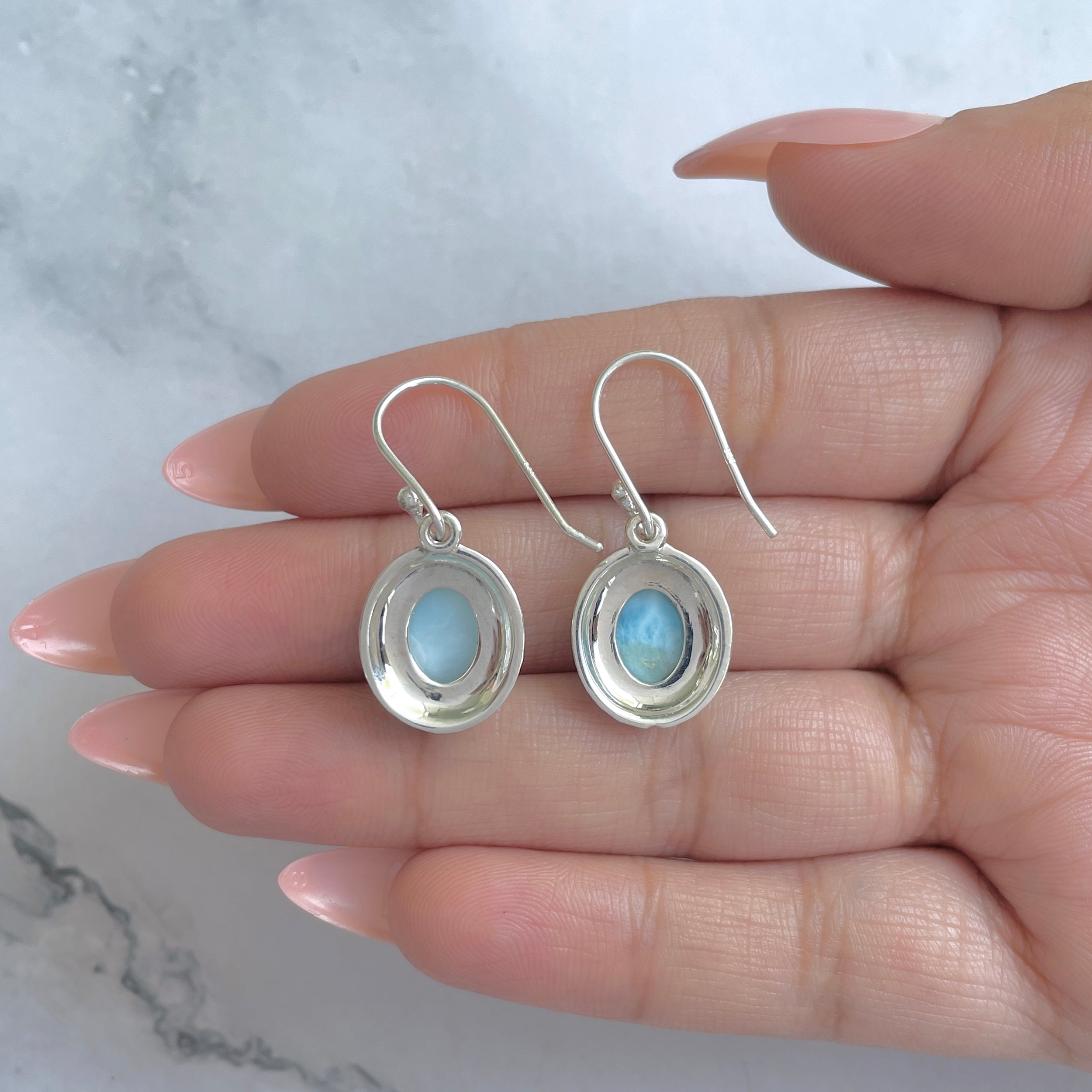 Larimar Earring-(LAR-RDE-180.)