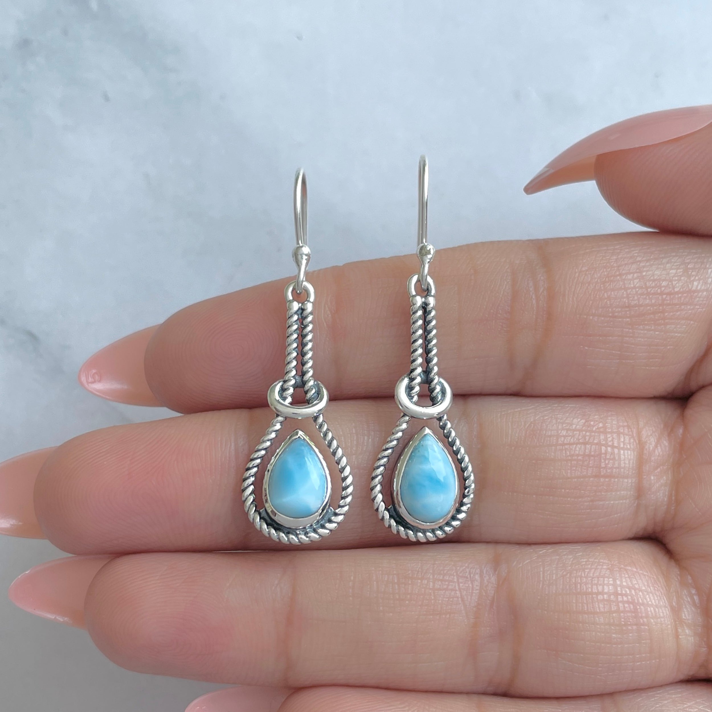 Larimar Earring-(LAR-RDE-197.)