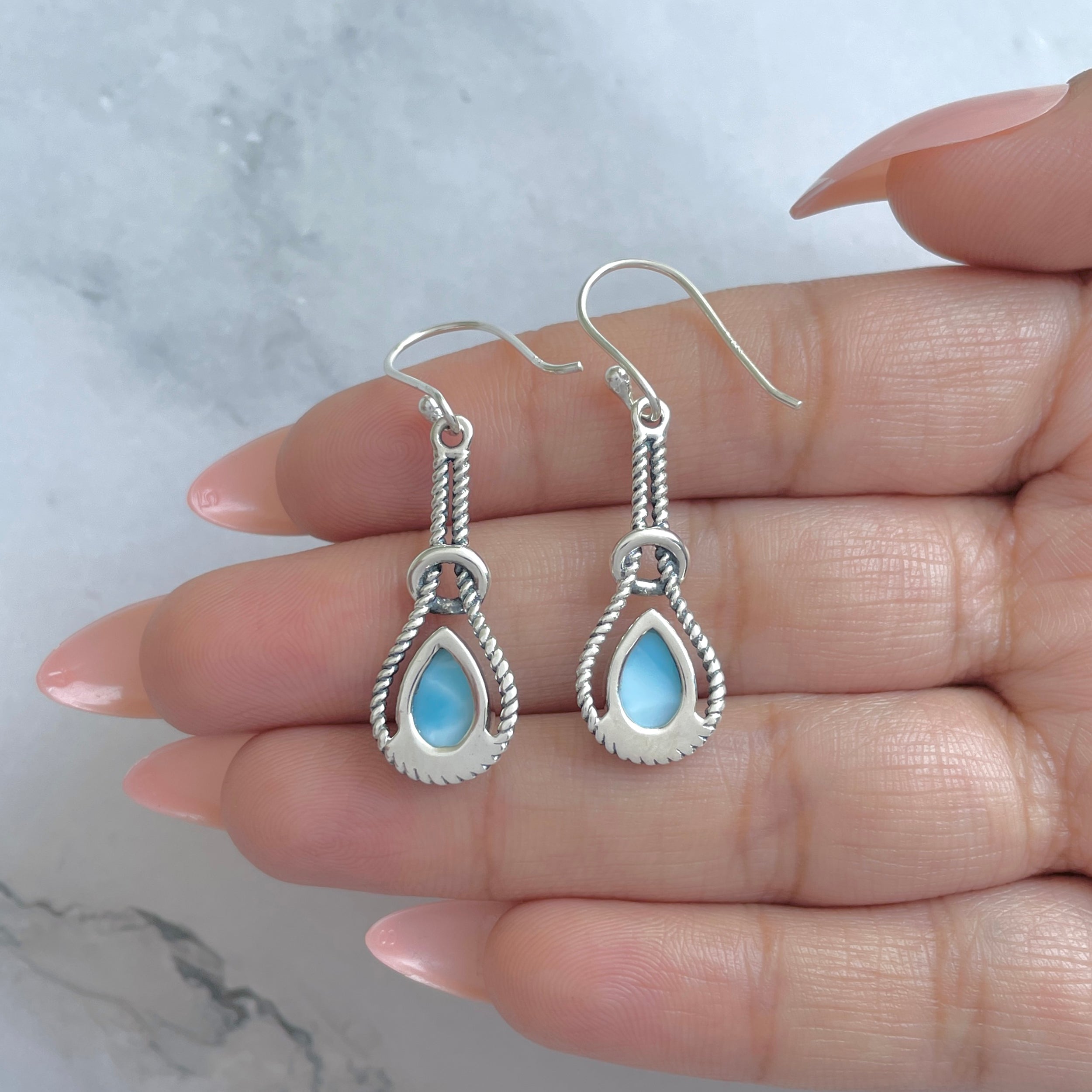 Larimar Earring-(LAR-RDE-197.)