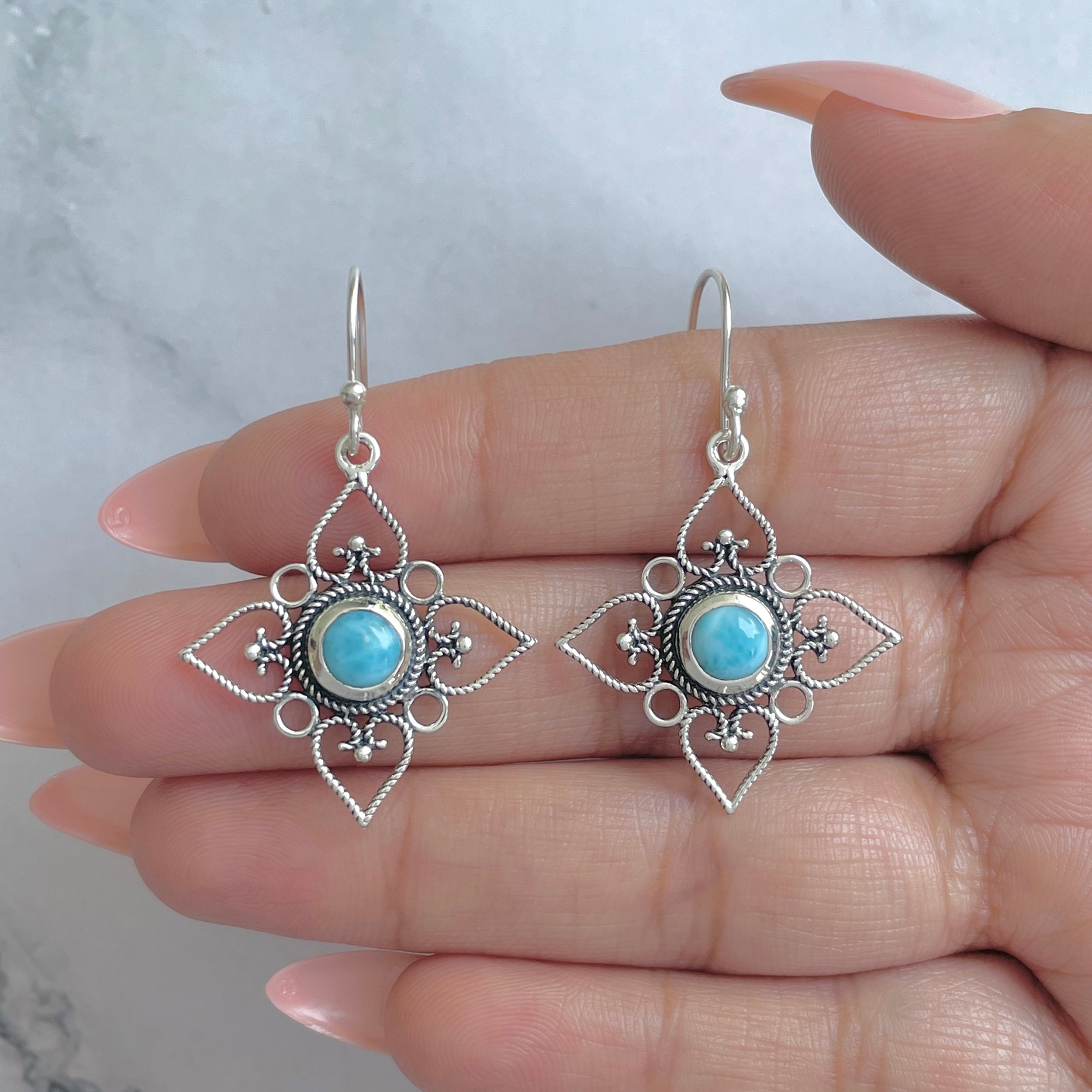 Larimar Earring-(LAR-RDE-206.)
