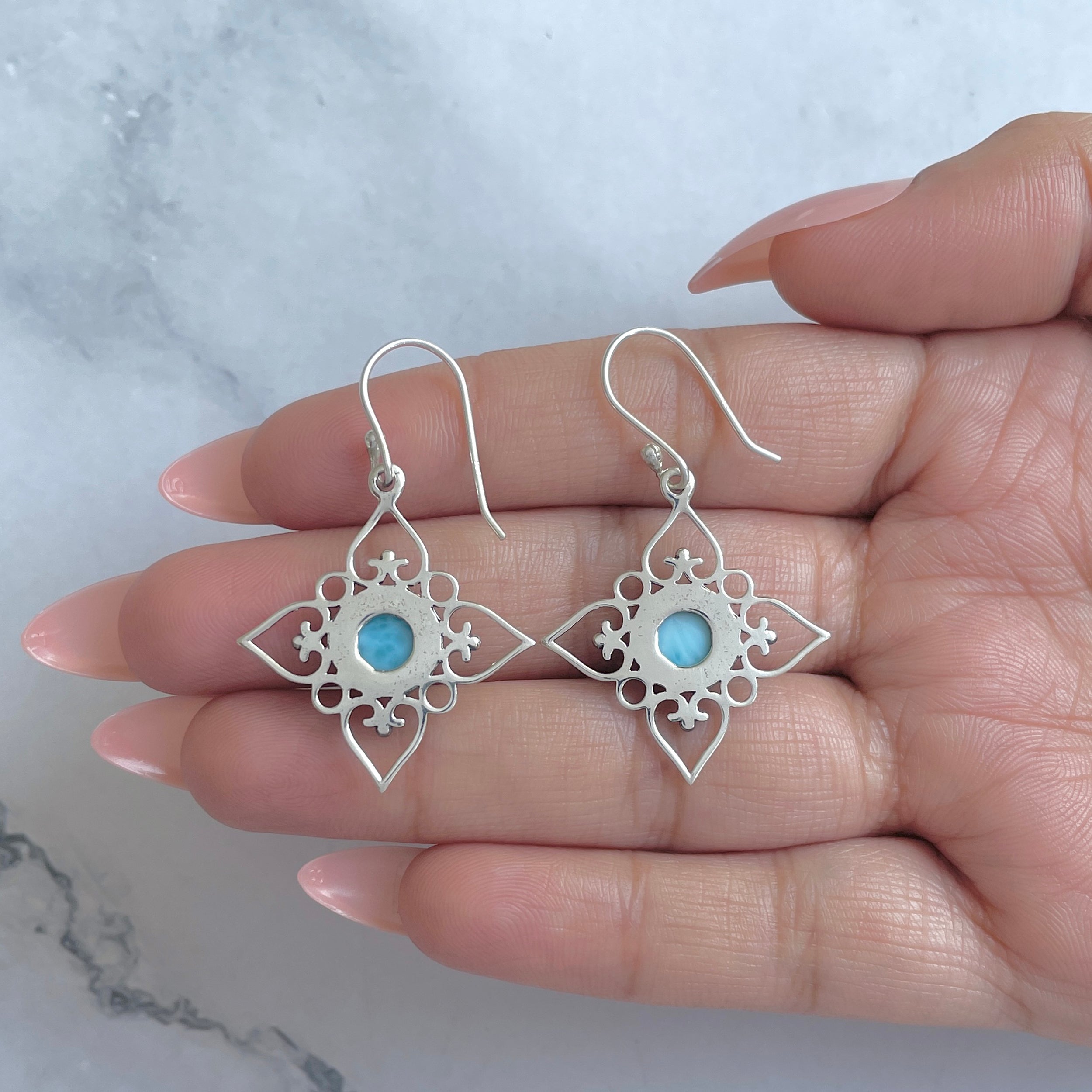 Larimar Earring-(LAR-RDE-206.)