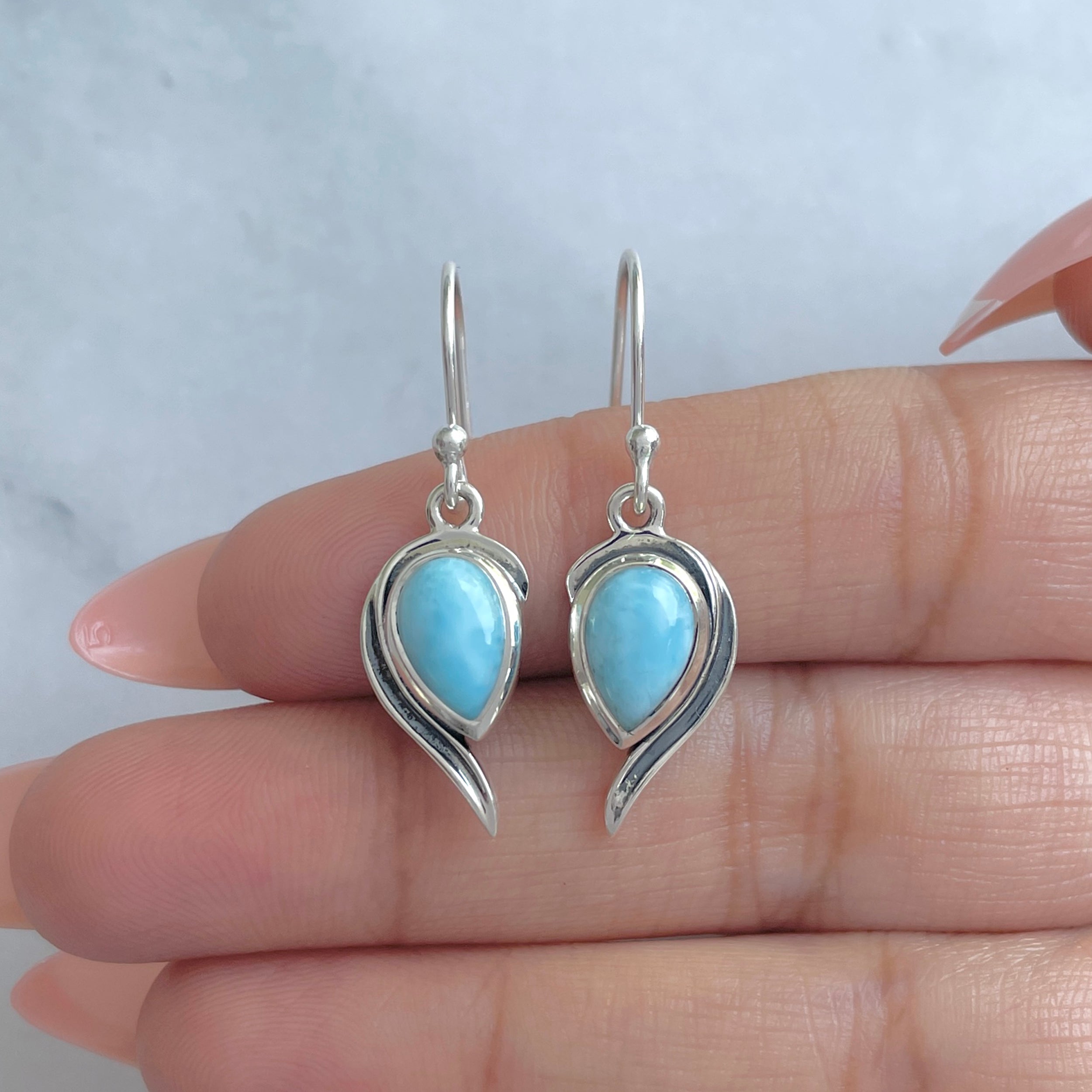Larimar Earring-(LAR-RDE-307.)