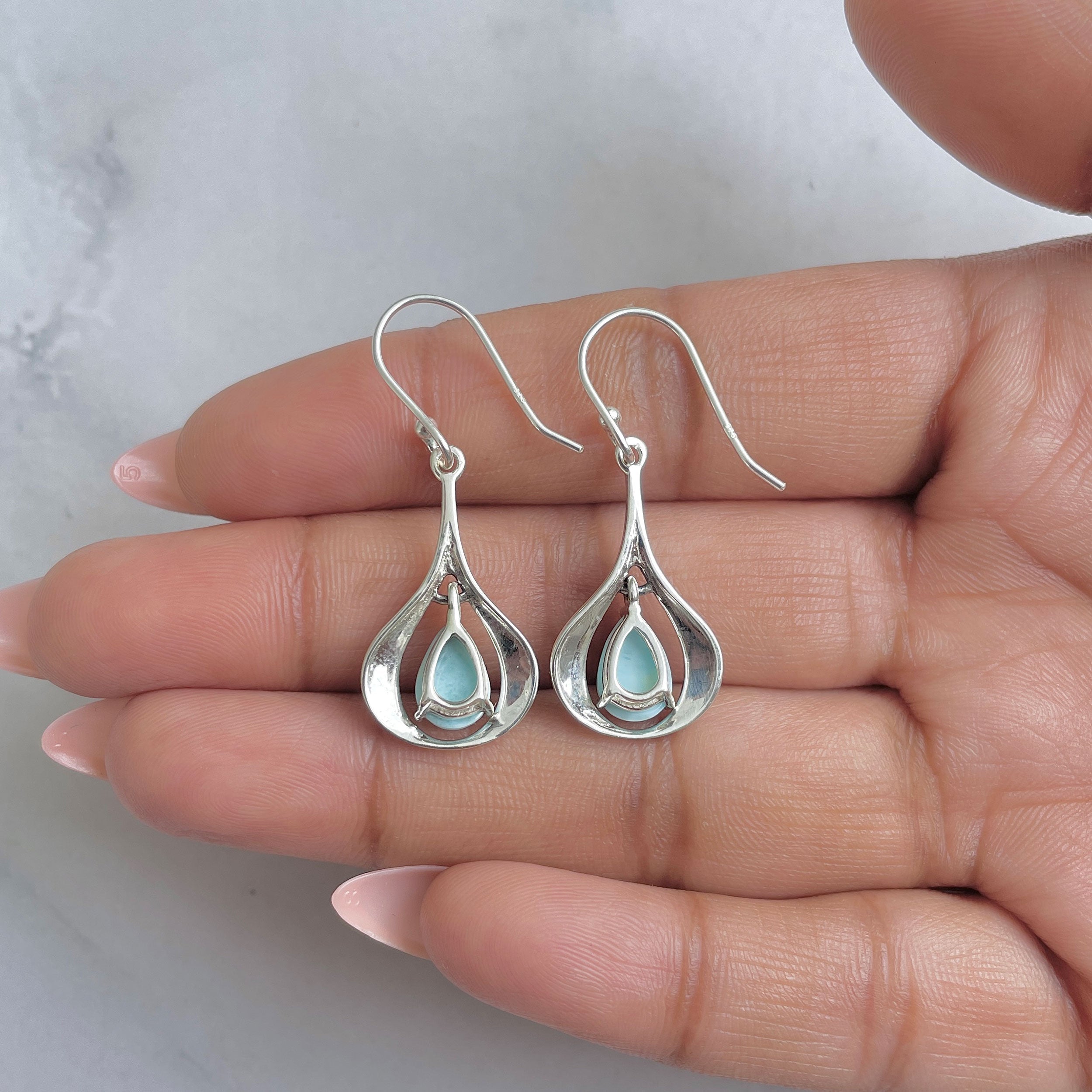Larimar Earring-(LAR-RDE-38.)