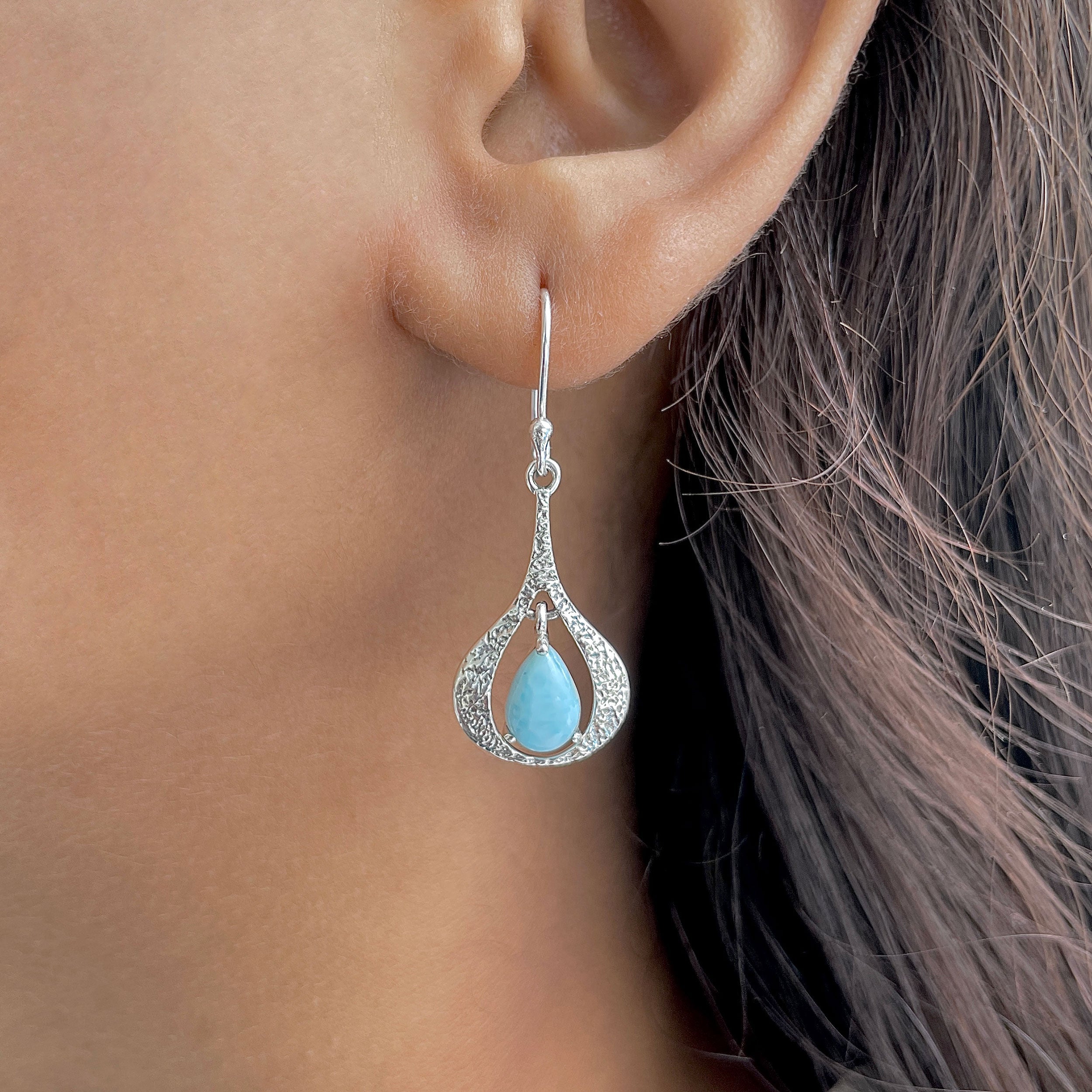Larimar Earring-(LAR-RDE-38.)