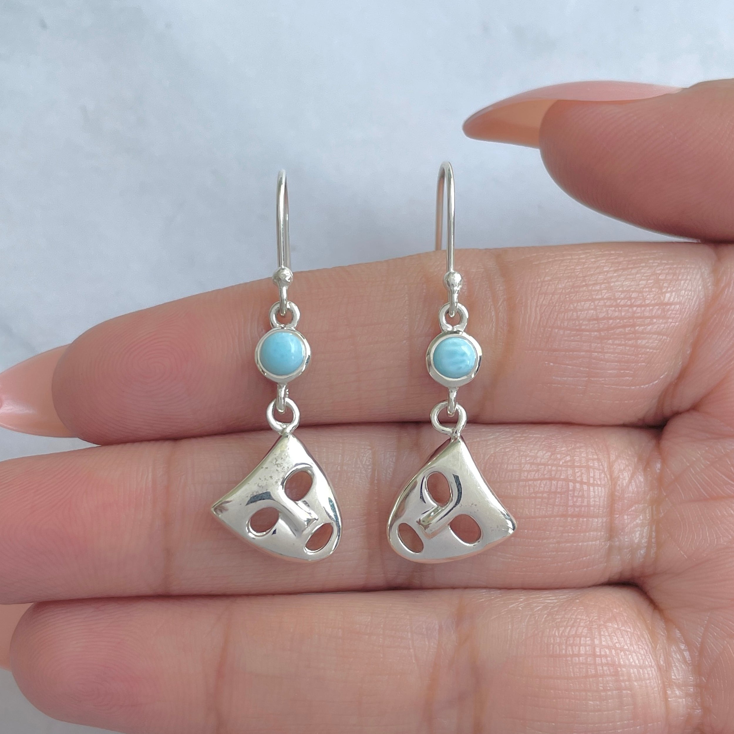 Larimar Earring-(LAR-RDE-464.)