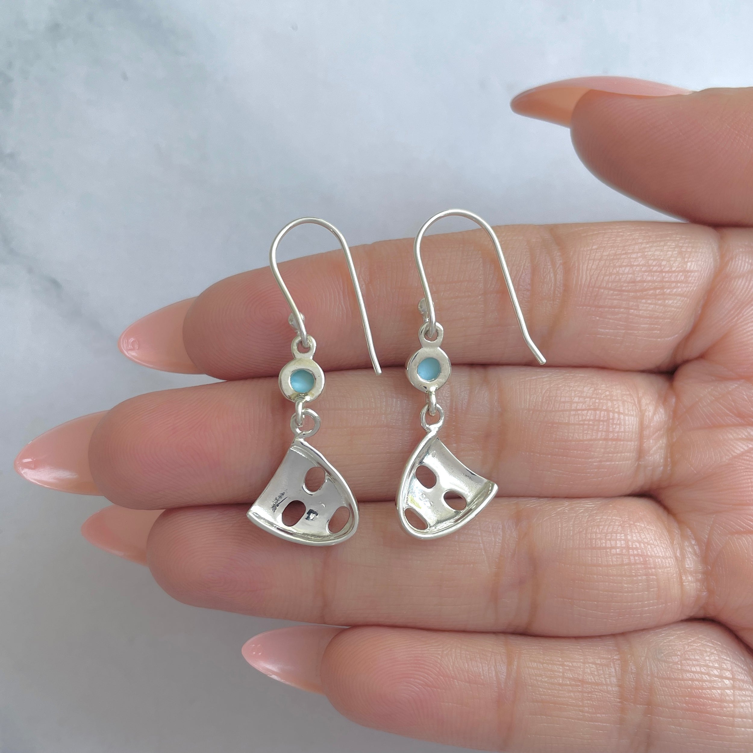 Larimar Earring-(LAR-RDE-464.)