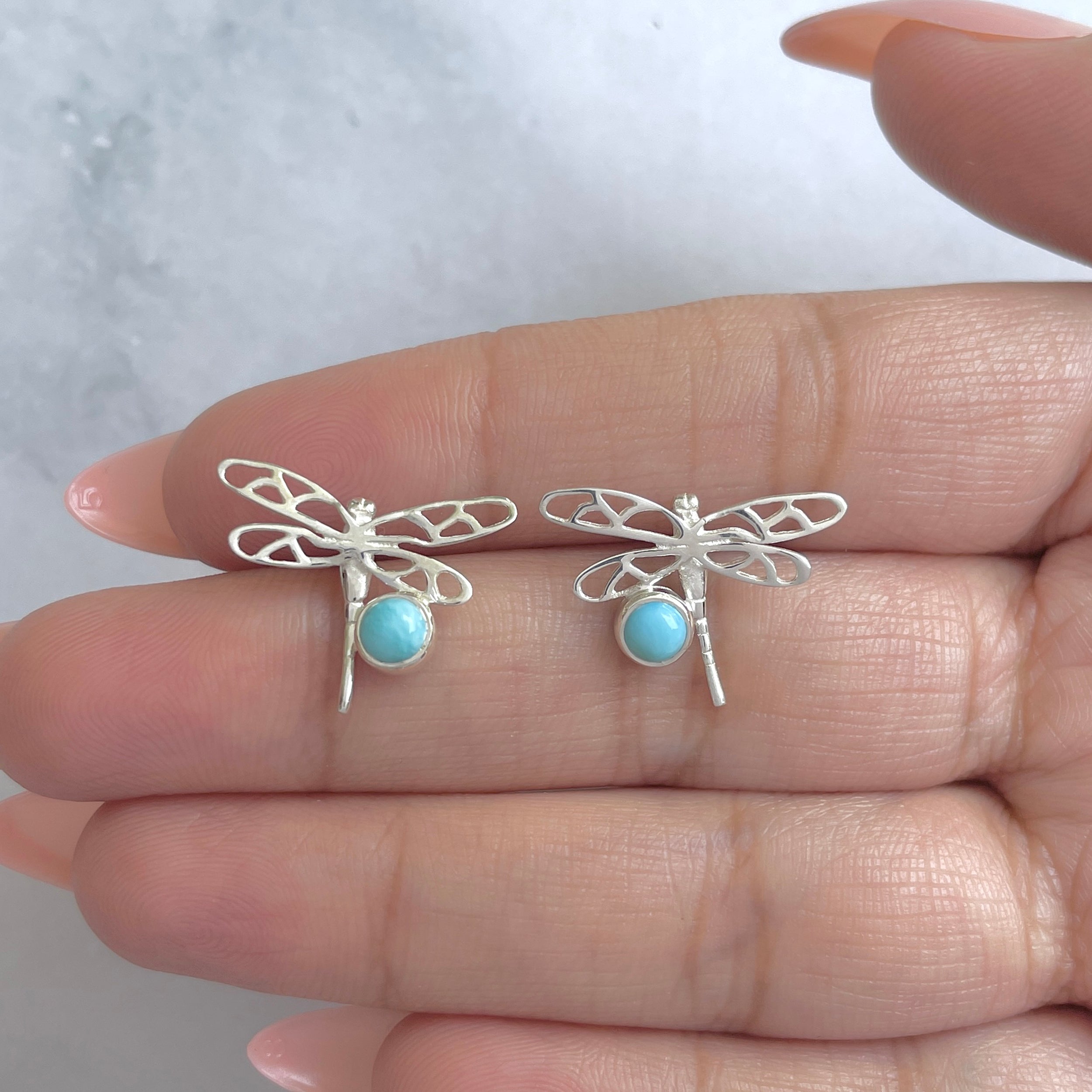 Larimar Earring-(LAR-RDE-465.)