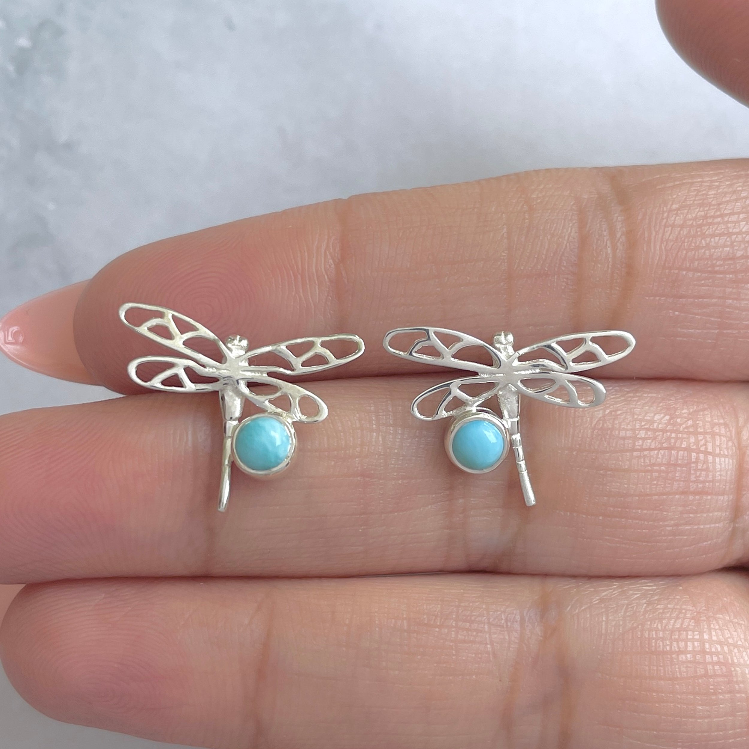Larimar Earring-(LAR-RDE-465.)