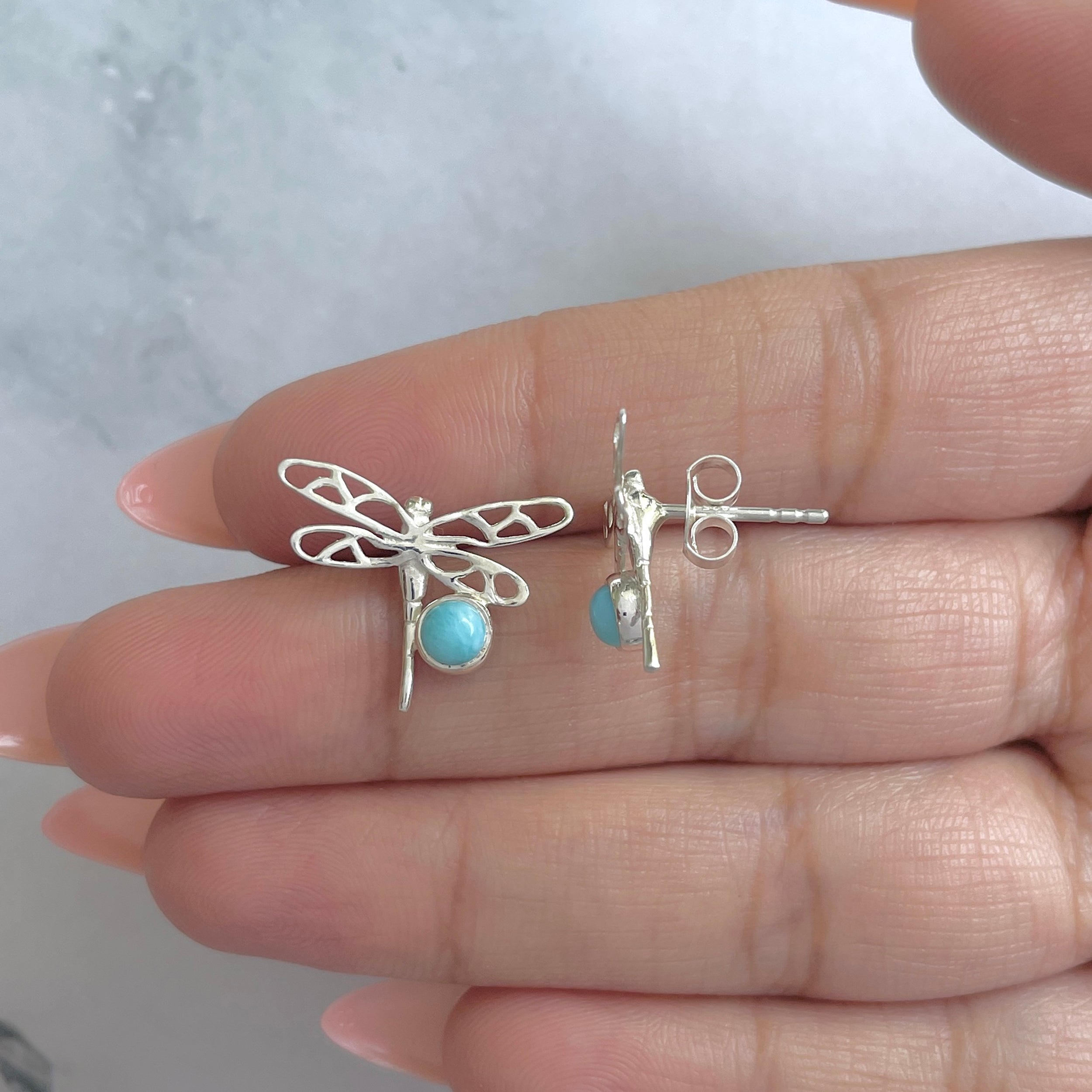 Larimar Earring-(LAR-RDE-465.)
