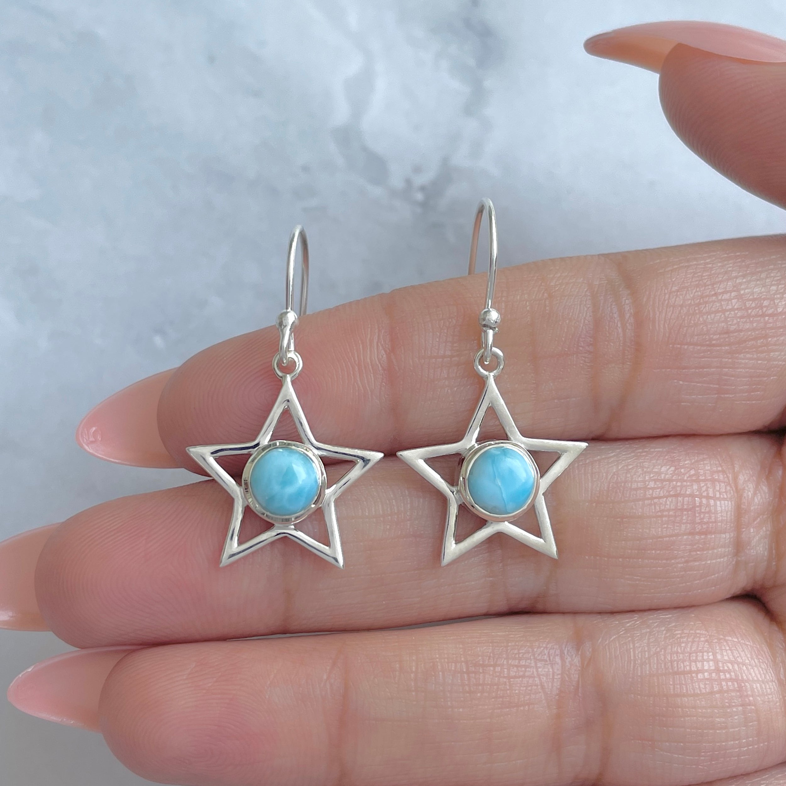 Larimar Earring-(LAR-RDE-567.)
