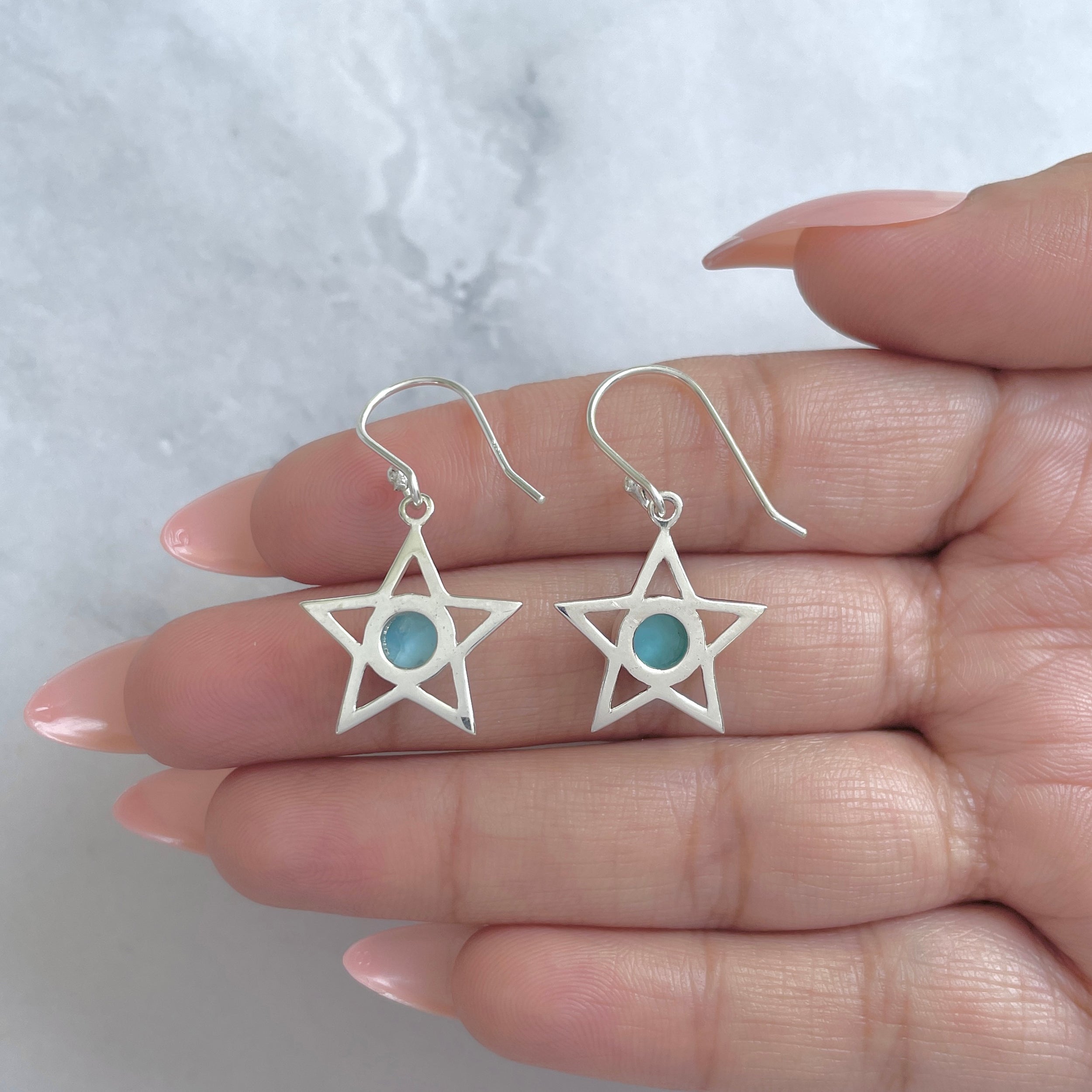 Larimar Earring-(LAR-RDE-567.)
