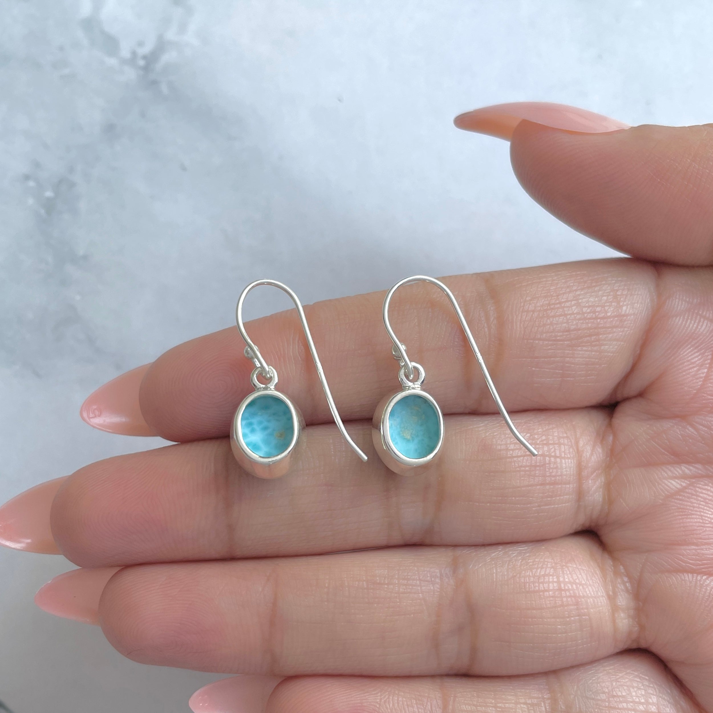 Larimar Earring-(LAR-RDE-685.)