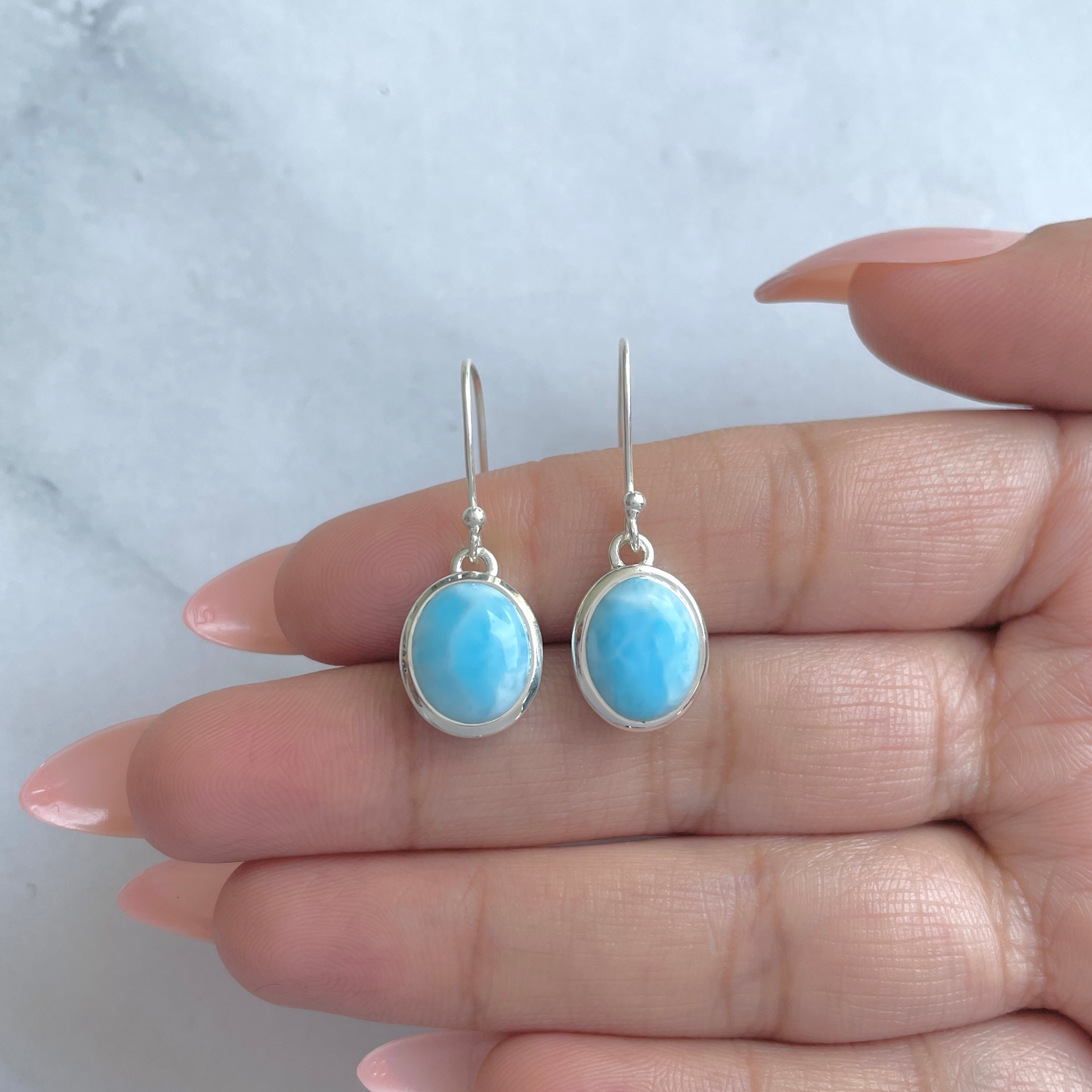 Larimar Earring-(LAR-RDE-779.)