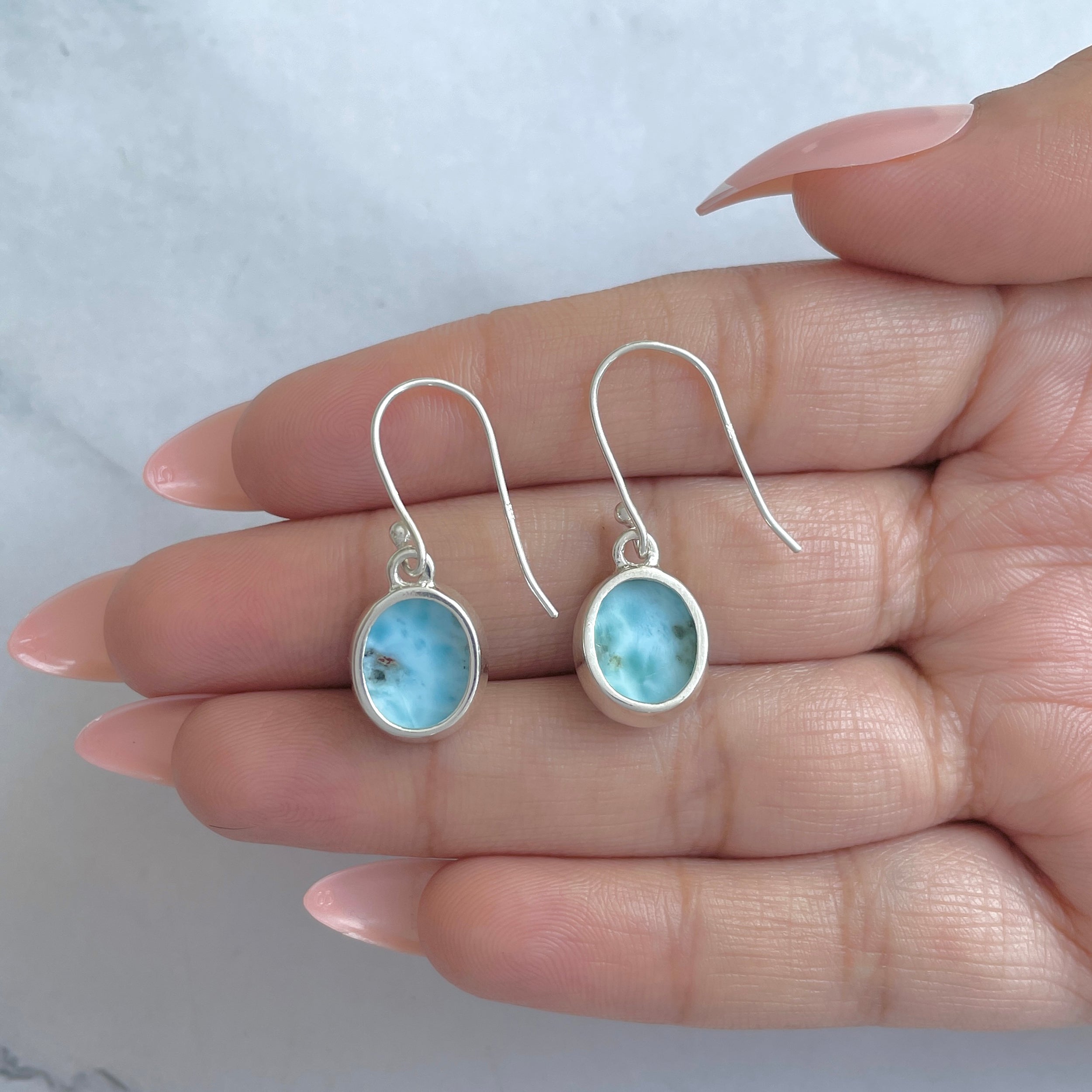 Larimar Earring-(LAR-RDE-779.)