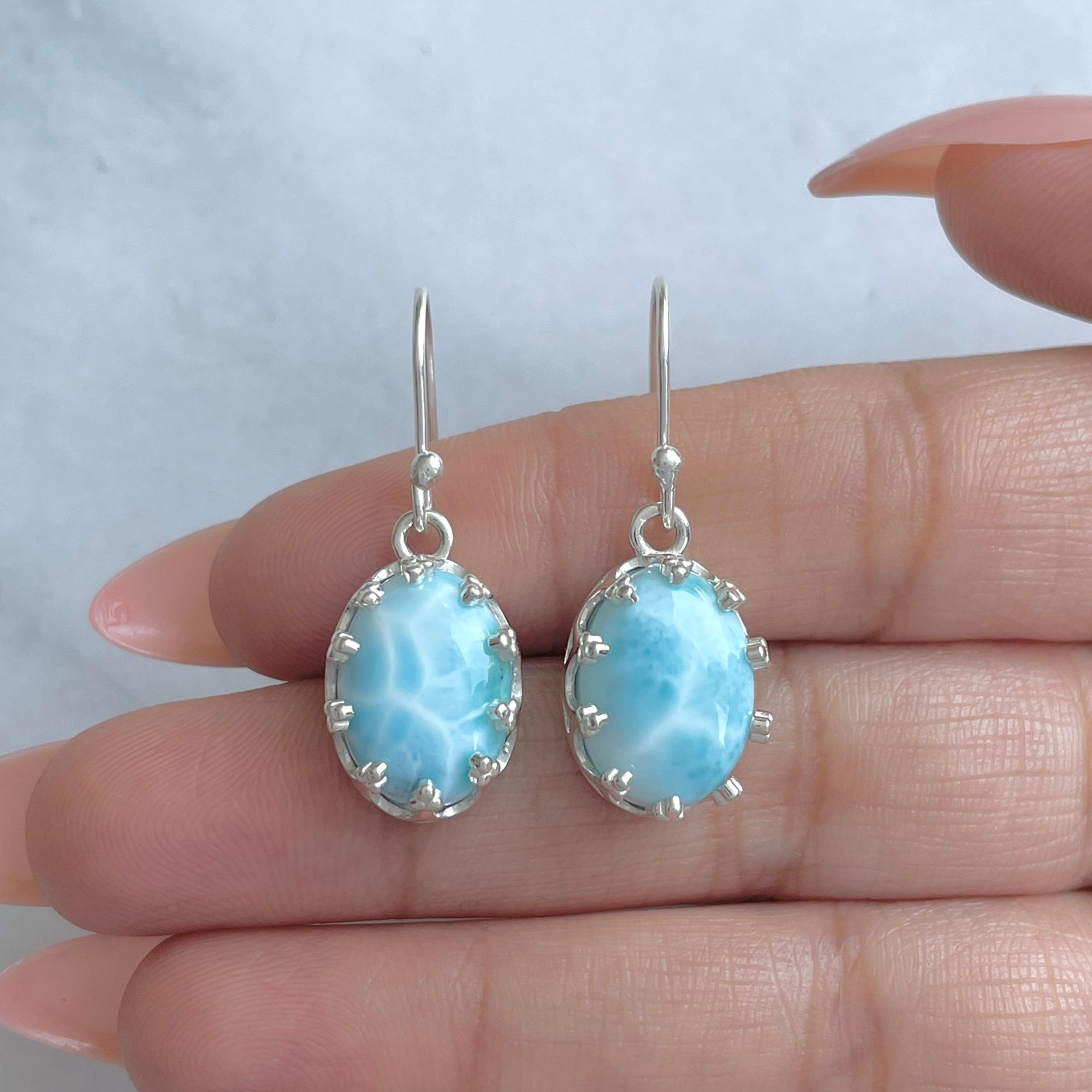 Larimar Earring-(LAR-RDE-833.)