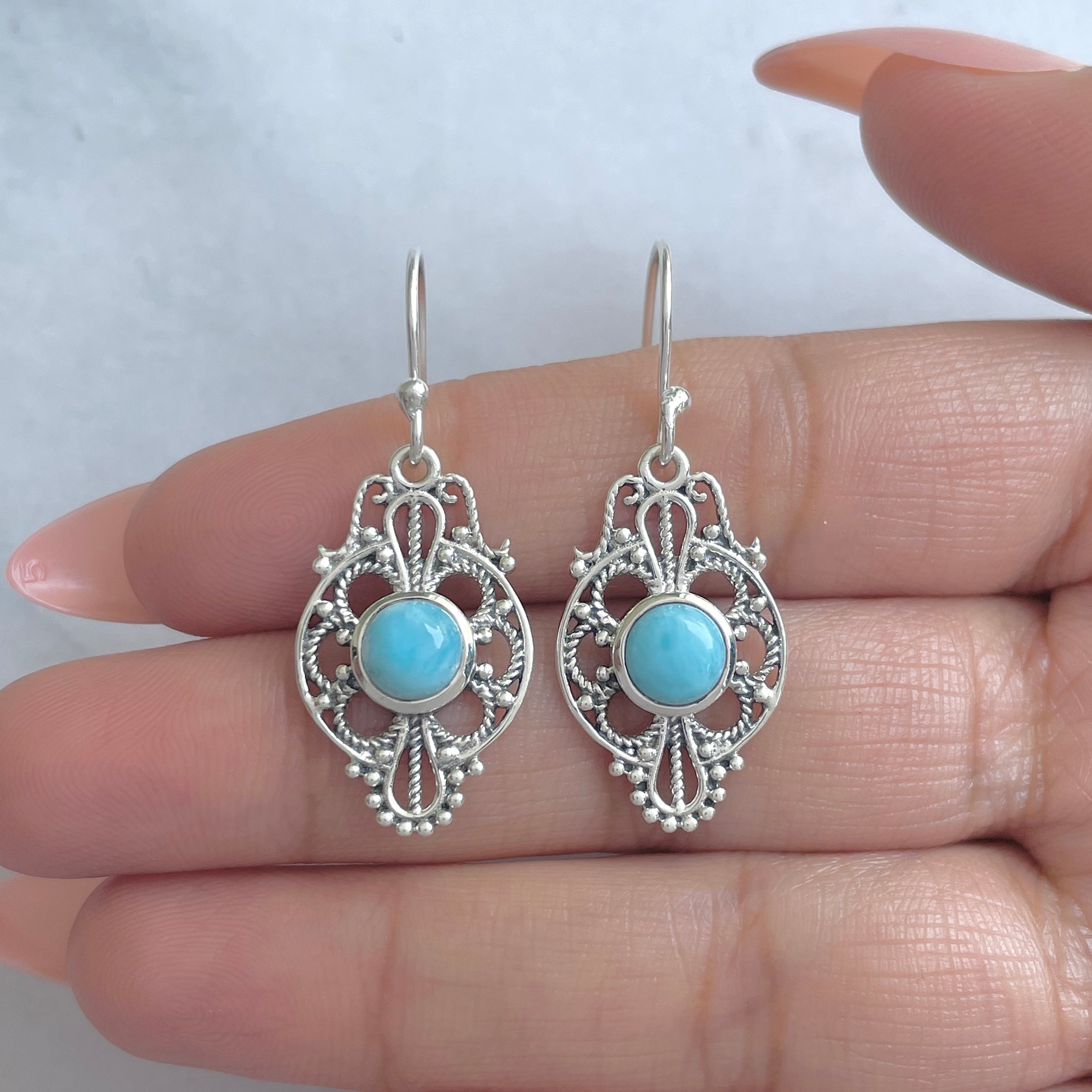 Larimar Earring-(LAR-RDE-85.)