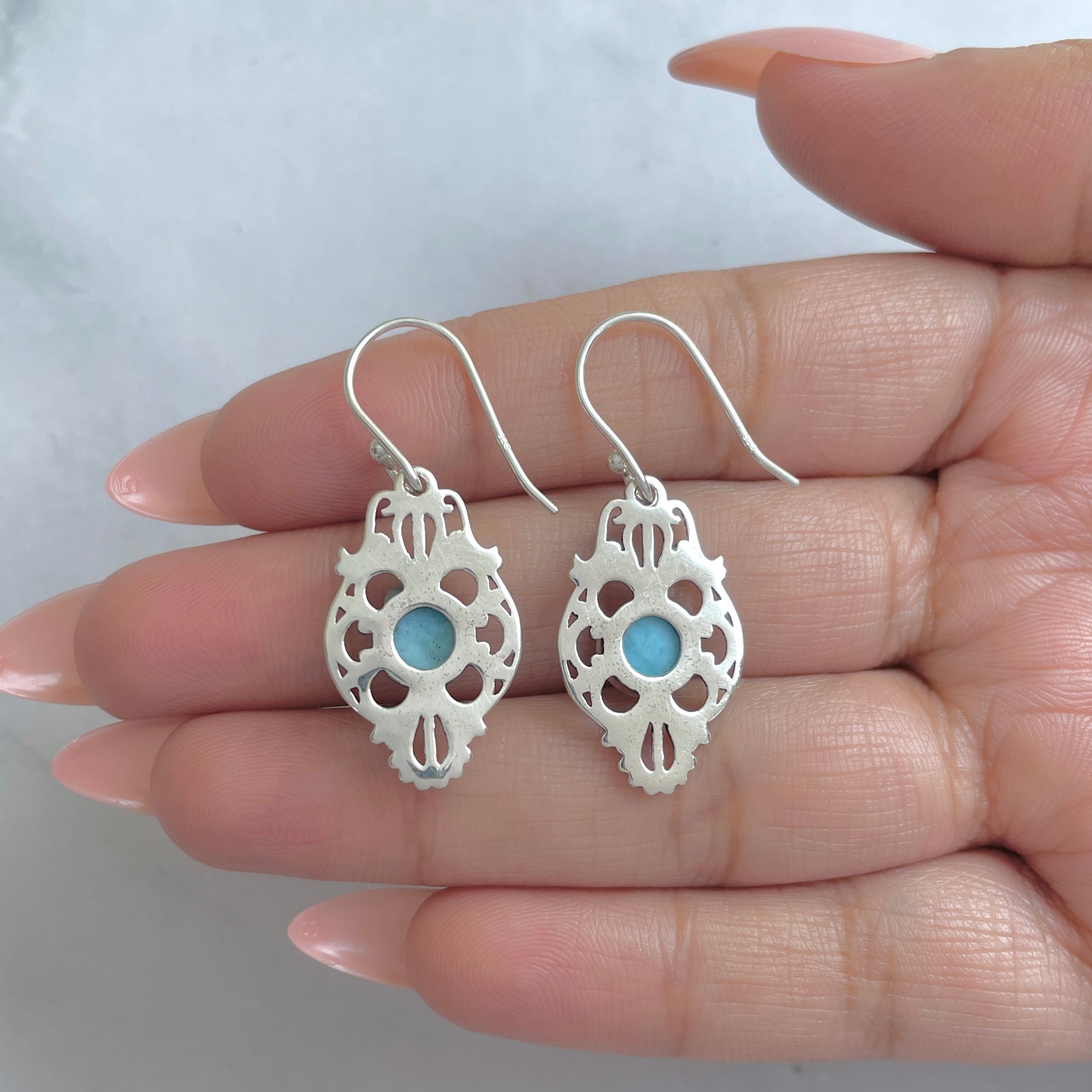 Larimar Earring-(LAR-RDE-85.)