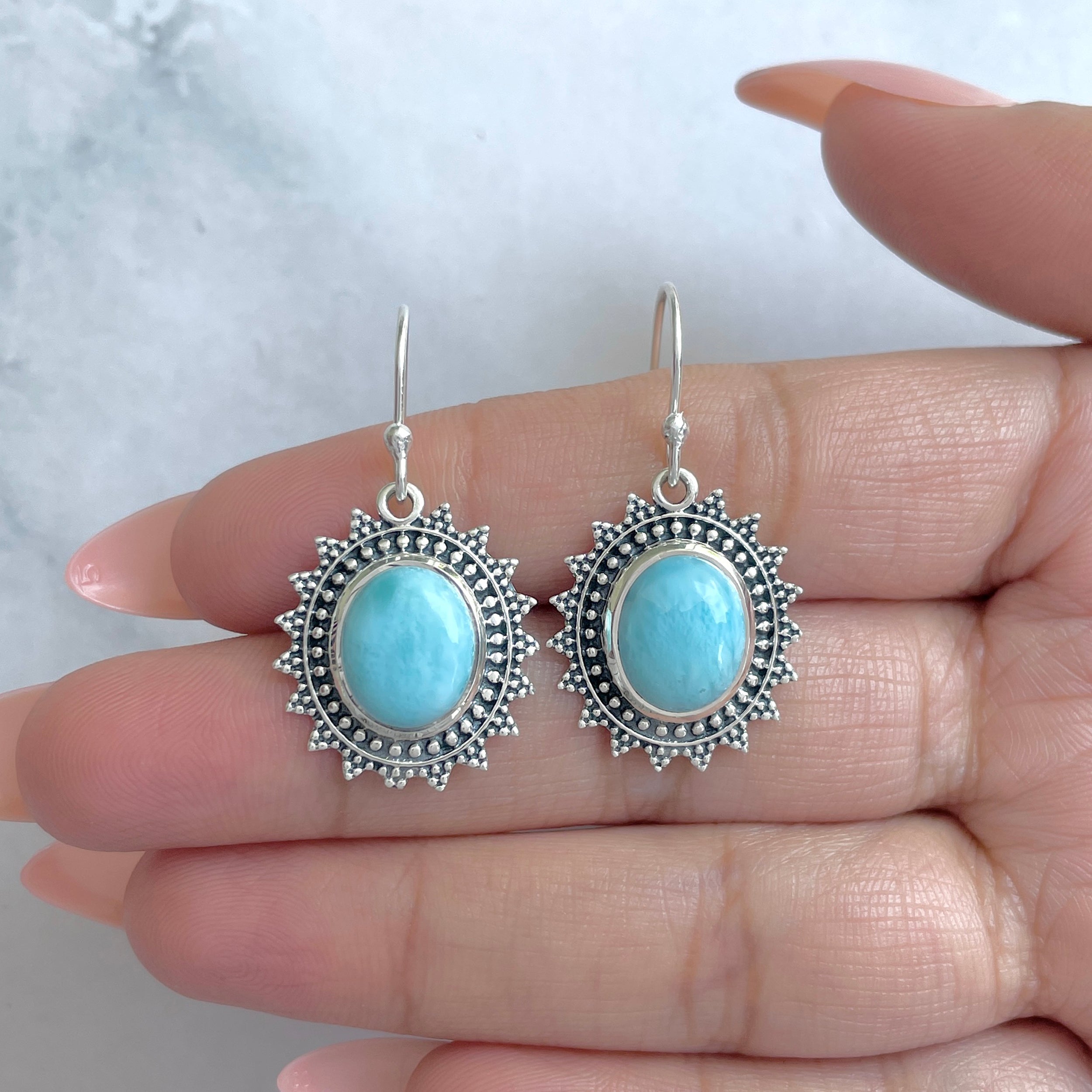 Larimar Earring-(LAR-RDE-86.)